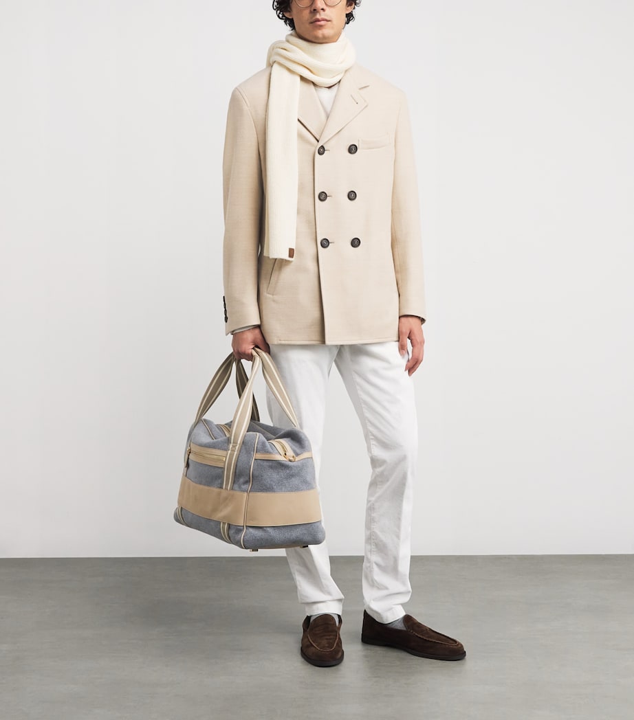 Cashmere-Silk Ribbed Scarf BIANCO Image 3