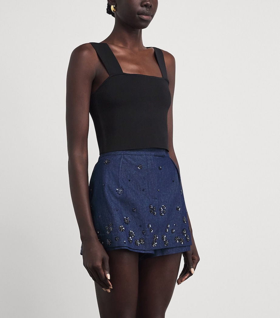 Maje Womens Square-Neck Crop Top Black Image 4