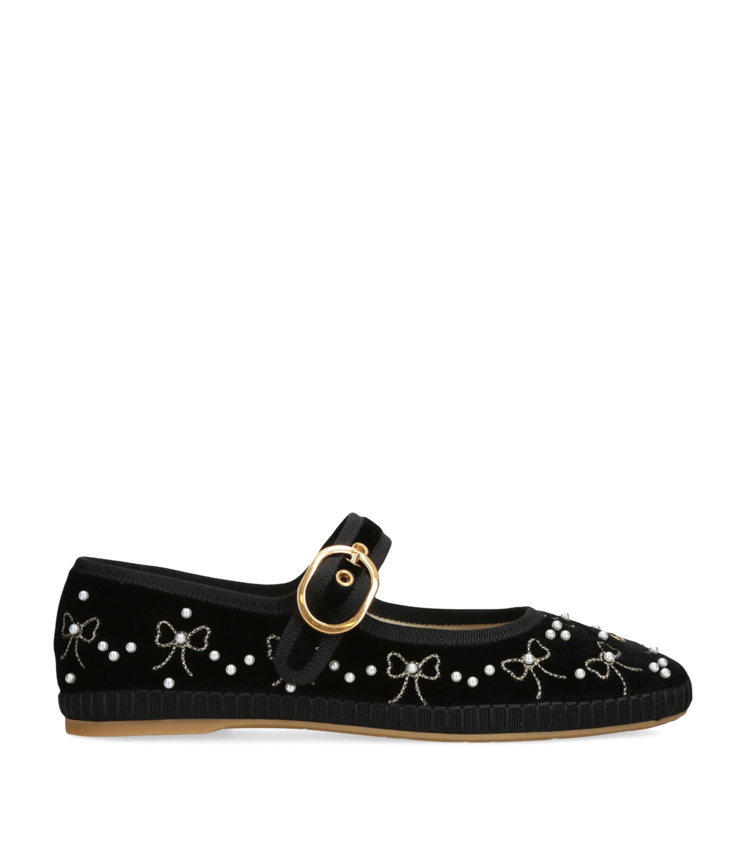 Valentino Garavani Velvet Endouce Mary Jane Flats