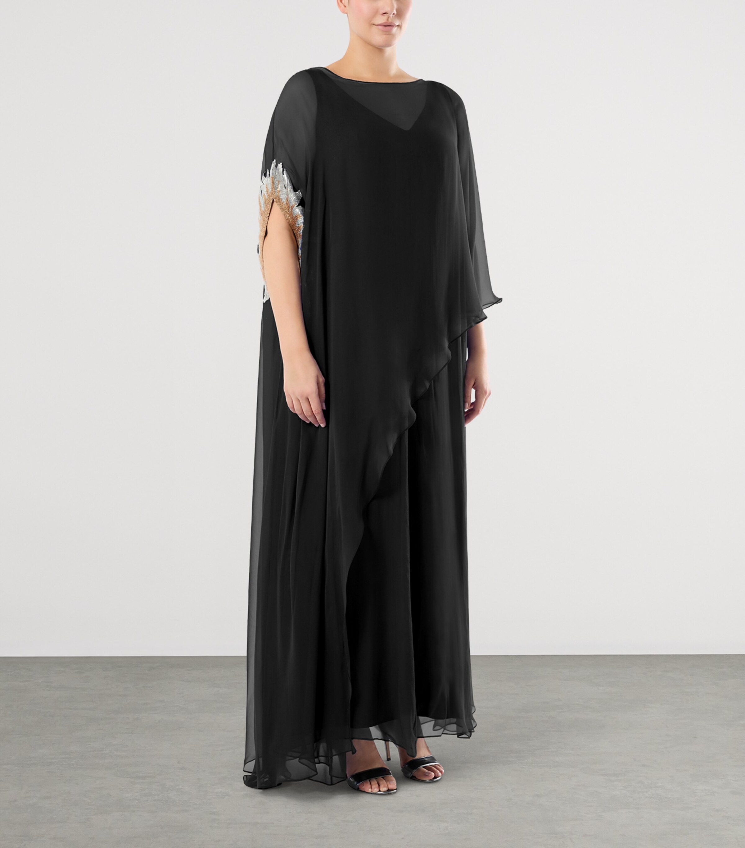 Silk Embellished Maxi Dress BLACK Image 2