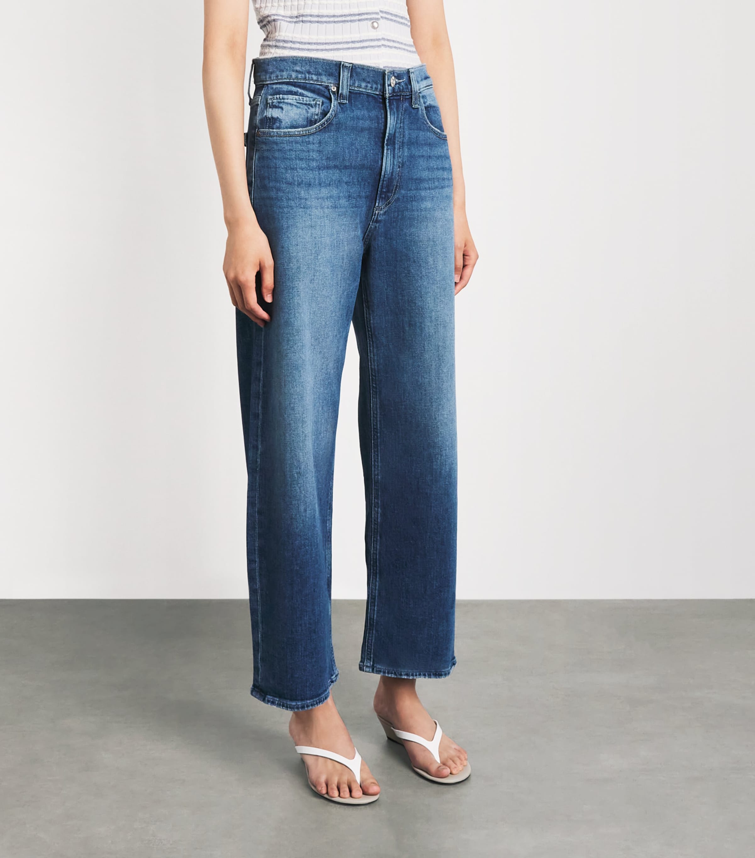 PAIGE Womens Arellia High-Rise Barrel Ankle Jeans Stoneview Image 4
