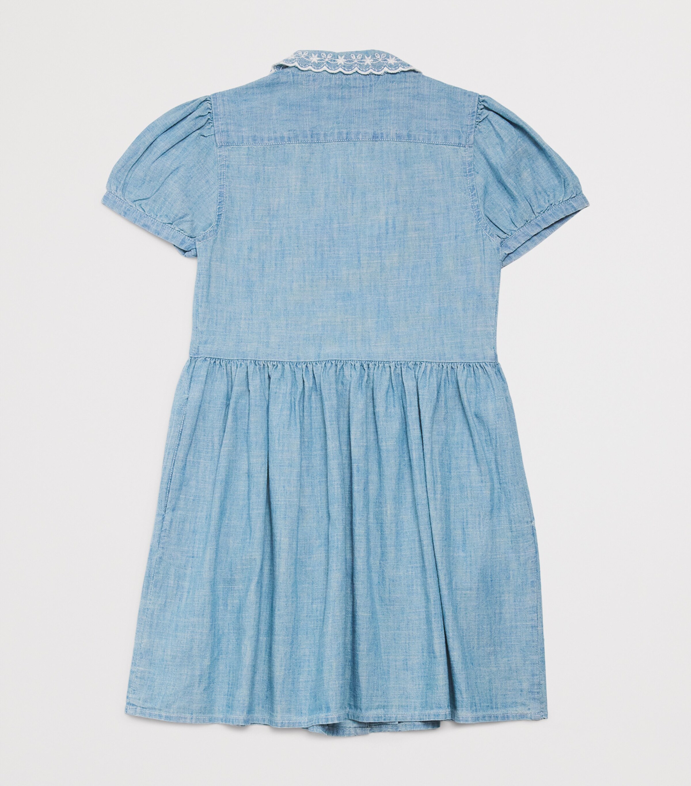 Ralph Lauren Kids Cotton Chambray Shirt Dress (2-7 Years) New Medium Wash Image 2