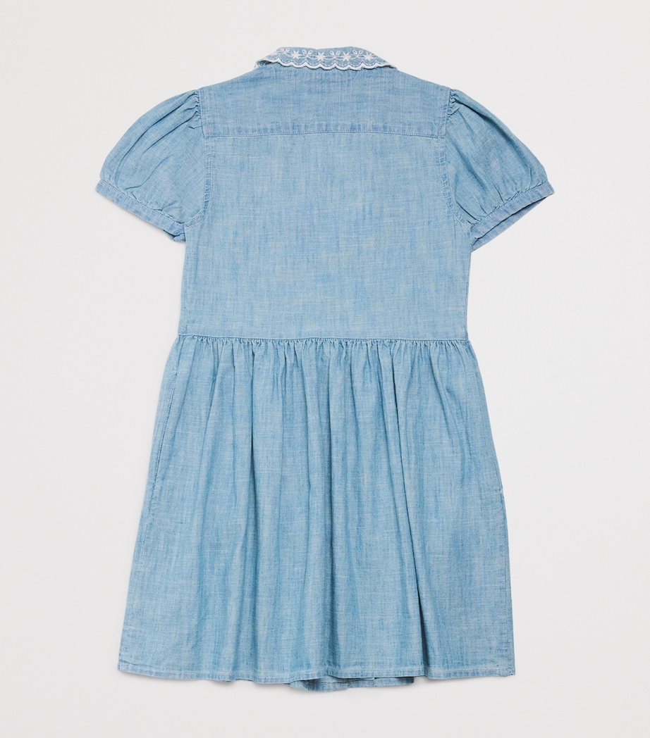 Ralph Lauren Kids Cotton Chambray Shirt Dress (2-7 Years) New Medium Wash Image 2