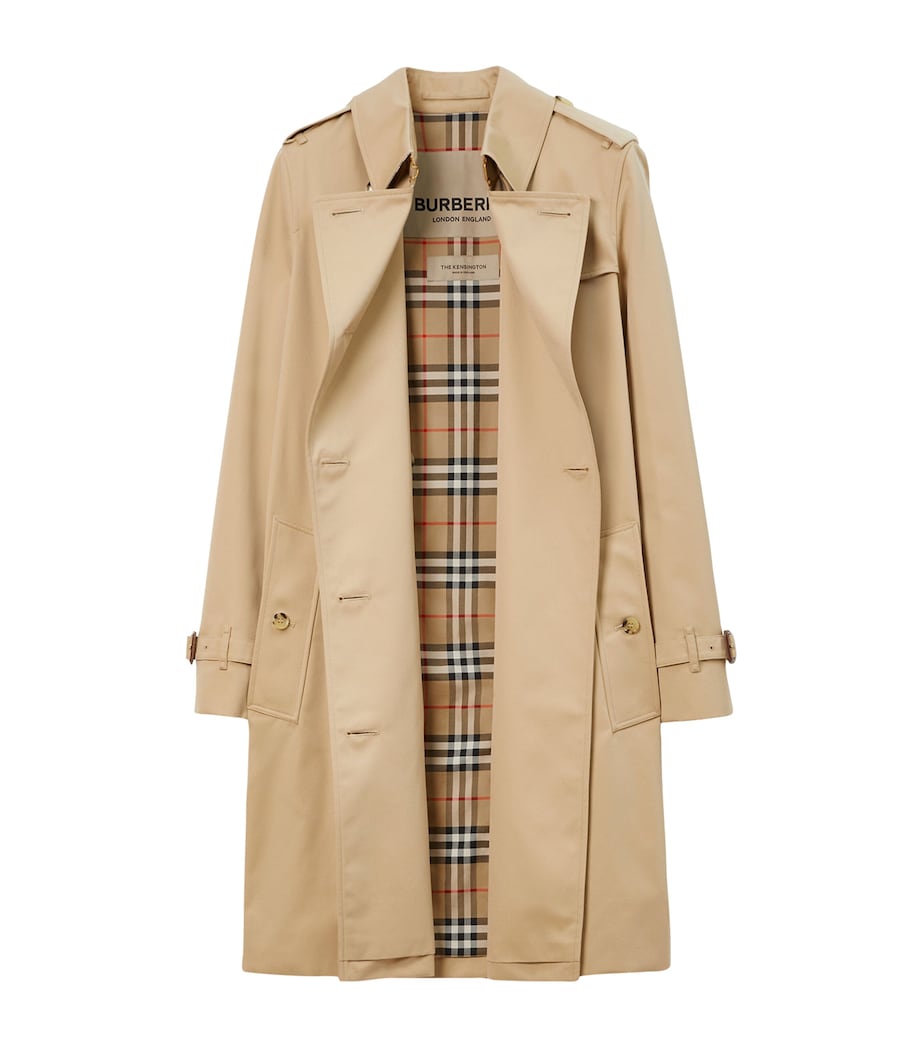 Gabardine Kensington Mid-Length Trench Coat HONEY Image 2
