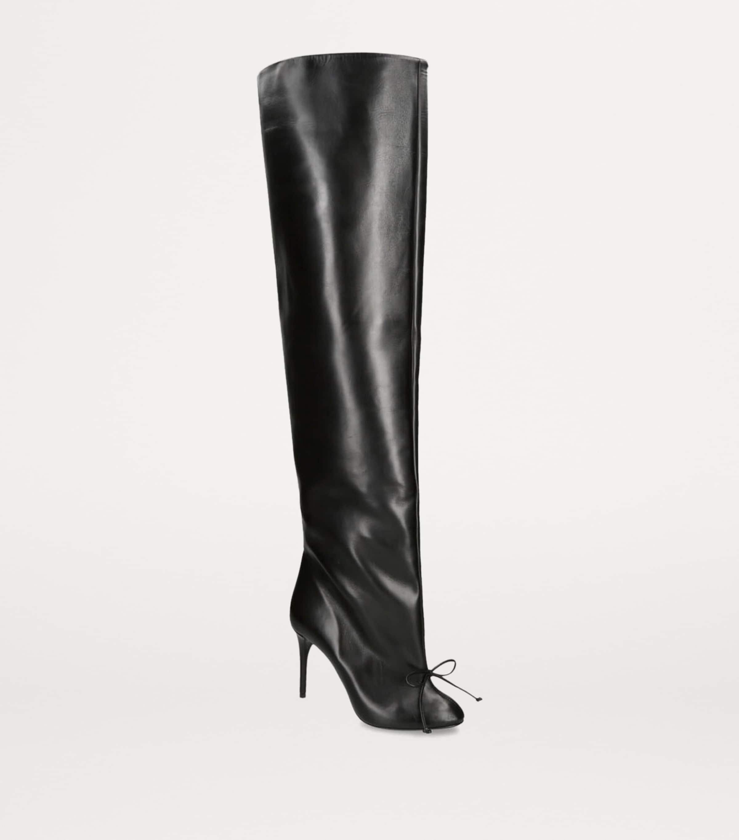 Alaïa Leather Bow Over-The-Knee Boots 90 Black Image 2