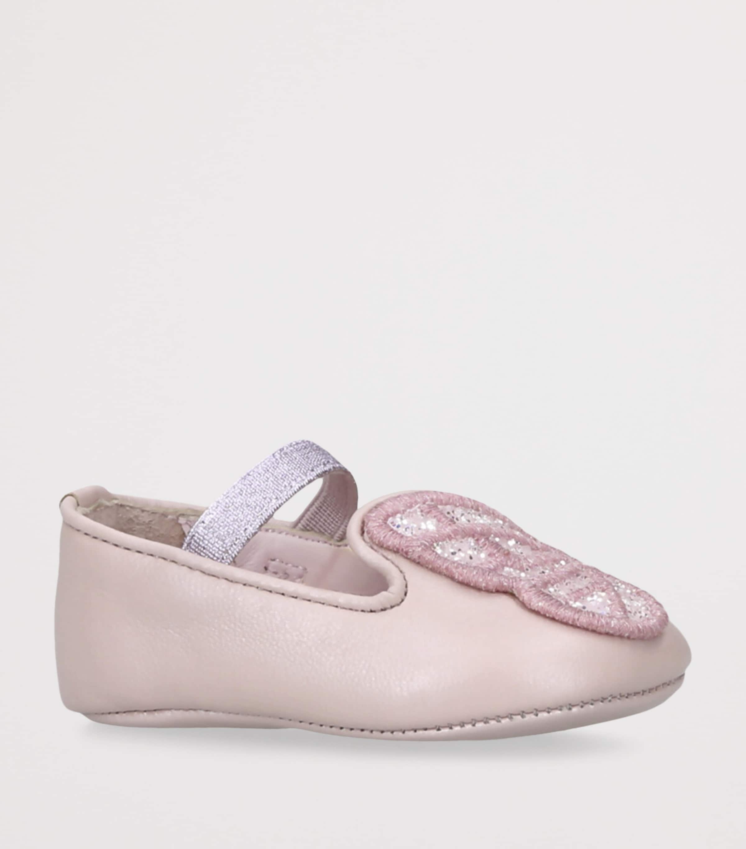 Sophia Webster Mini Leather Butterfly Ballet Flats Pale Pink Image 3