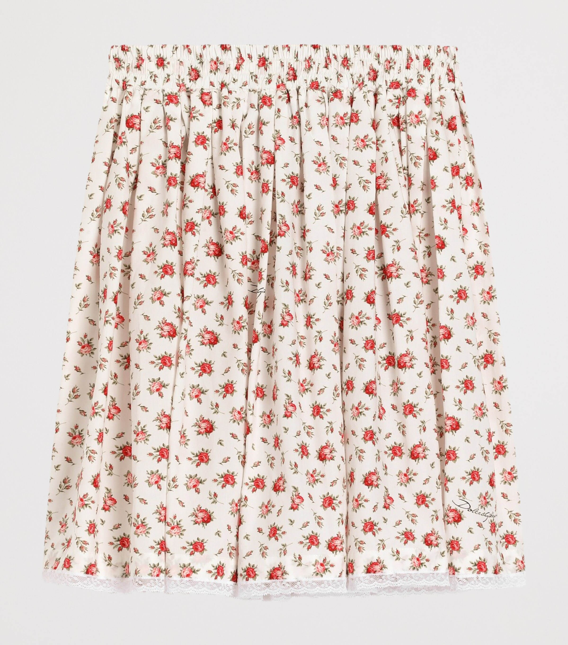 Dolce&Gabbana Kids Cotton Rose Print Skirt (8-12+ Years) Roselline F.bc Image 2