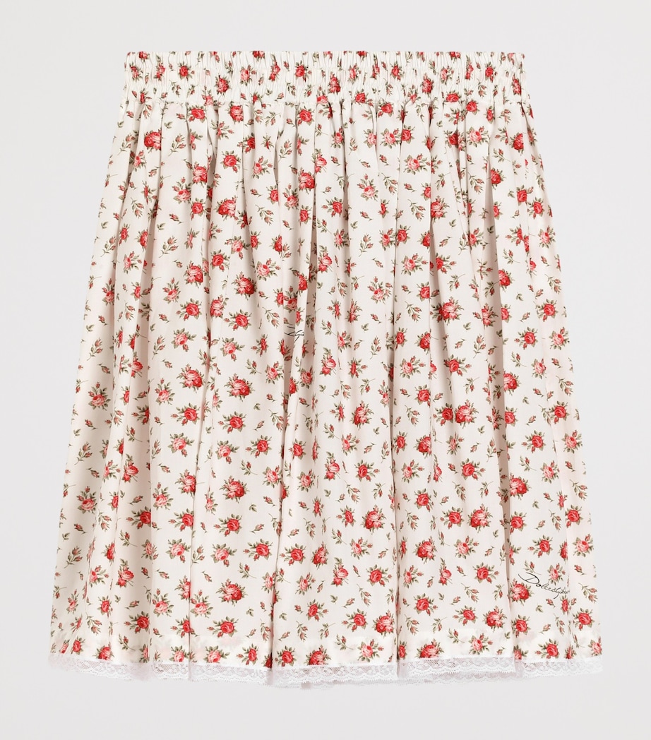 Dolce&Gabbana Kids Cotton Rose Print Skirt (8-12+ Years) Roselline F.bc Image 2