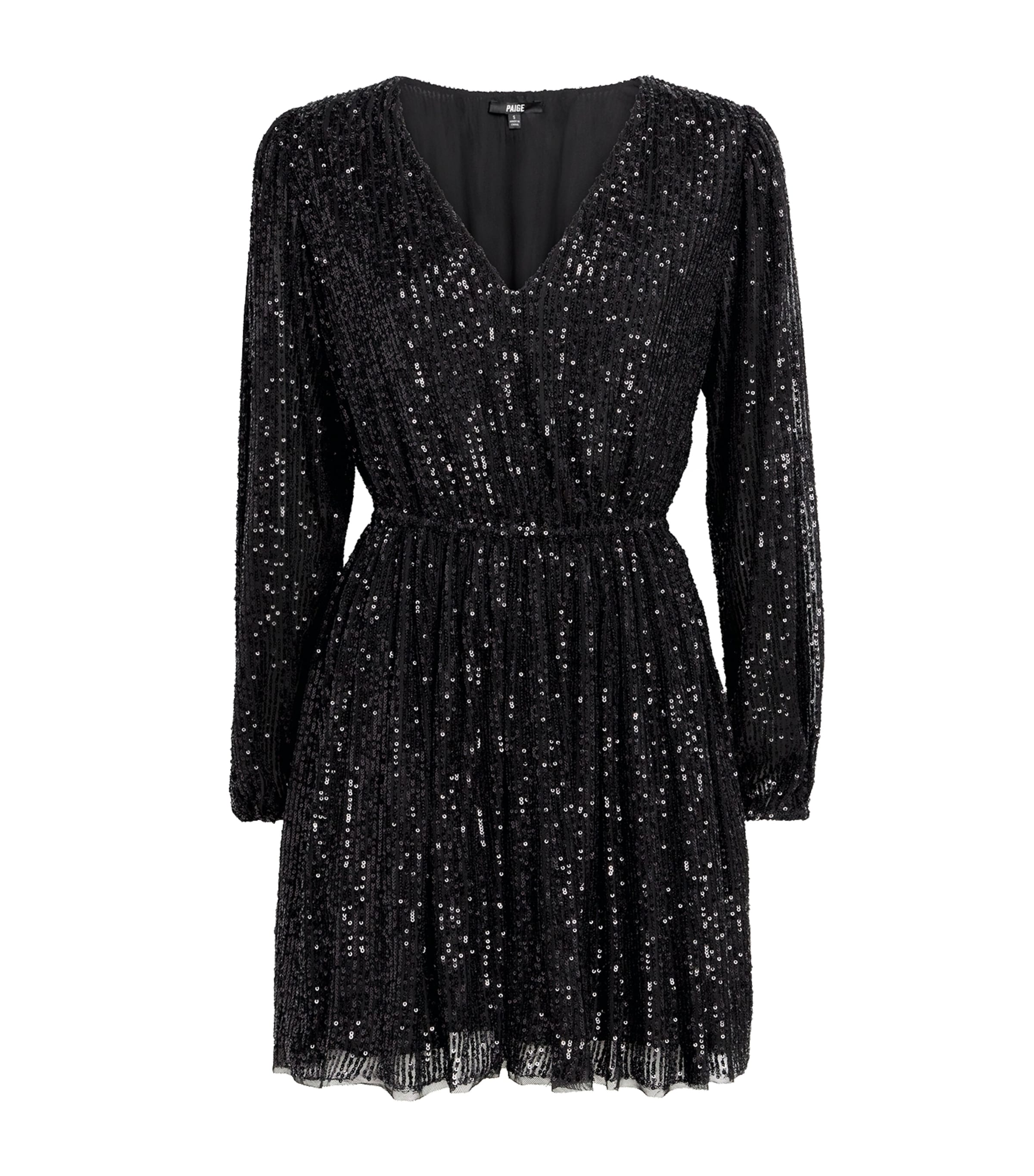 Paige Sequin Gianetta Mini Dress In Black