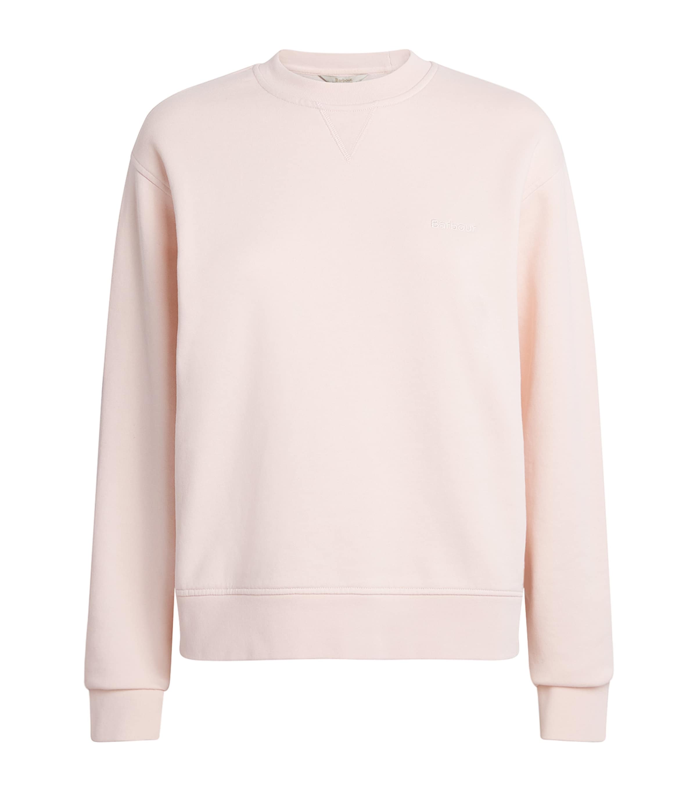 Barbour Womens Cotton Crew-Neck Sweatshirt Pink Image 1