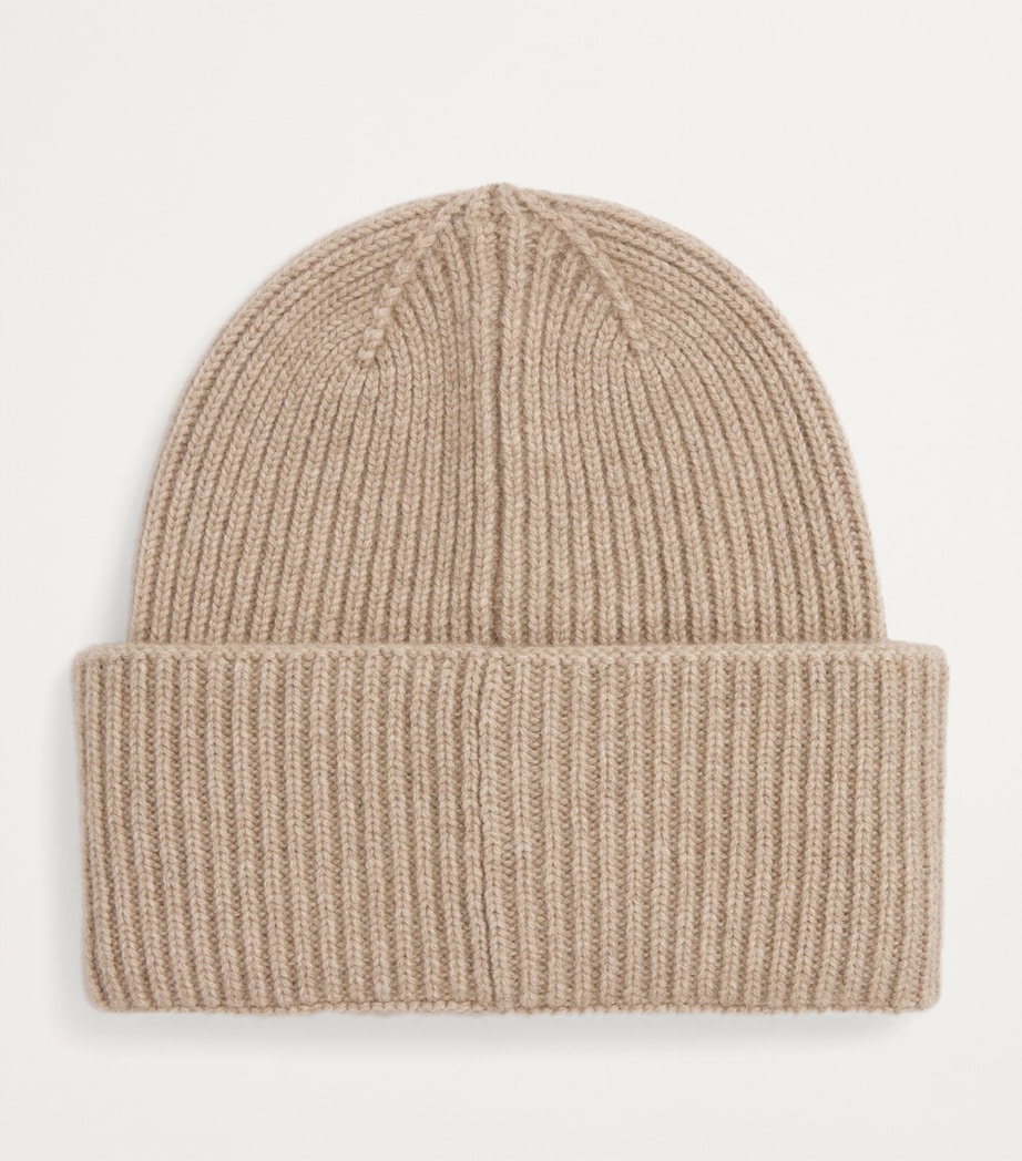 Cashmere Embroidered Beanie BEIGE Image 2