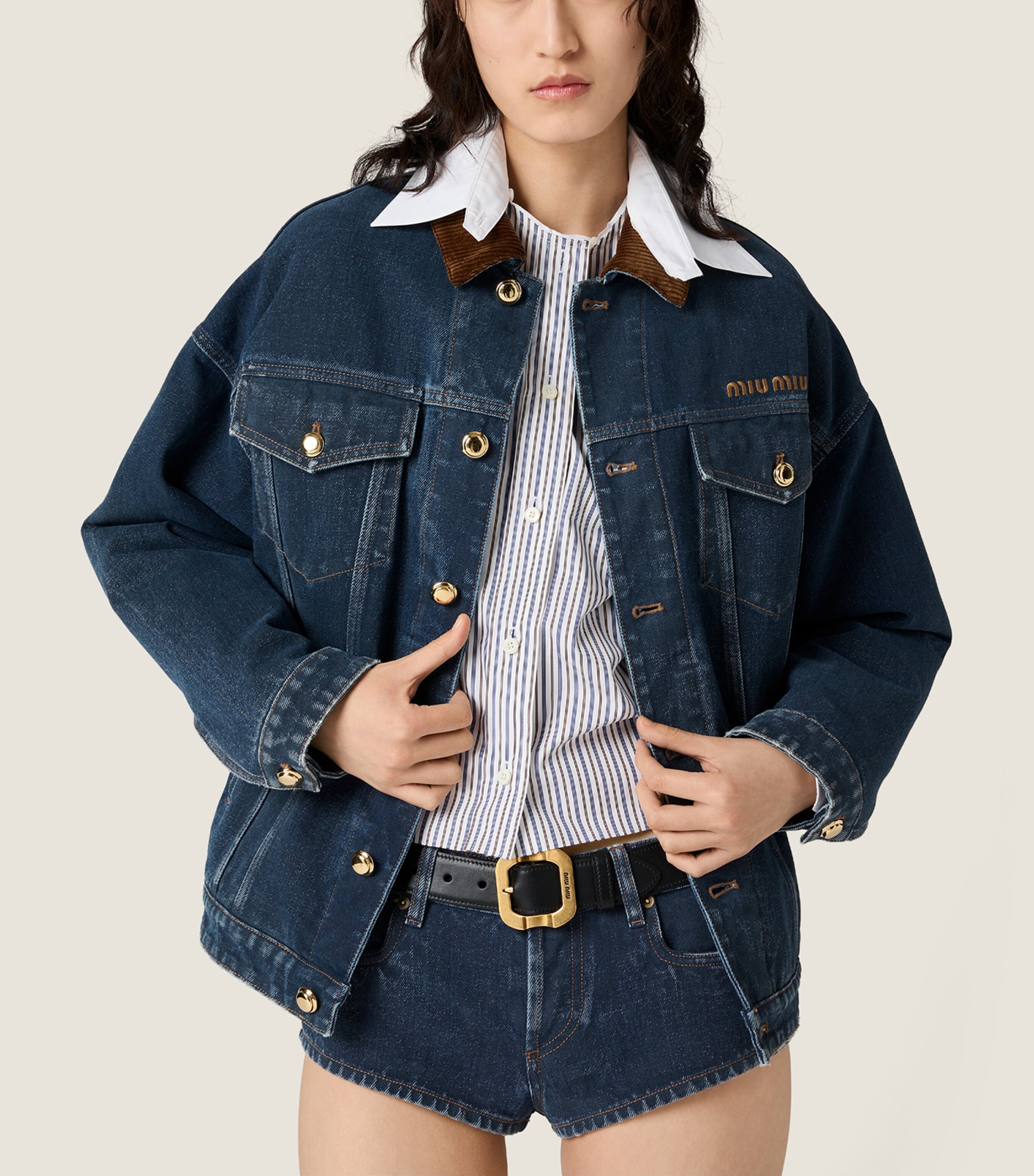 Denim Blouson Jacket F0008 Image 4
