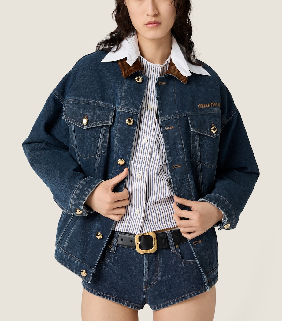 Denim Blouson Jacket F0008 Image 4