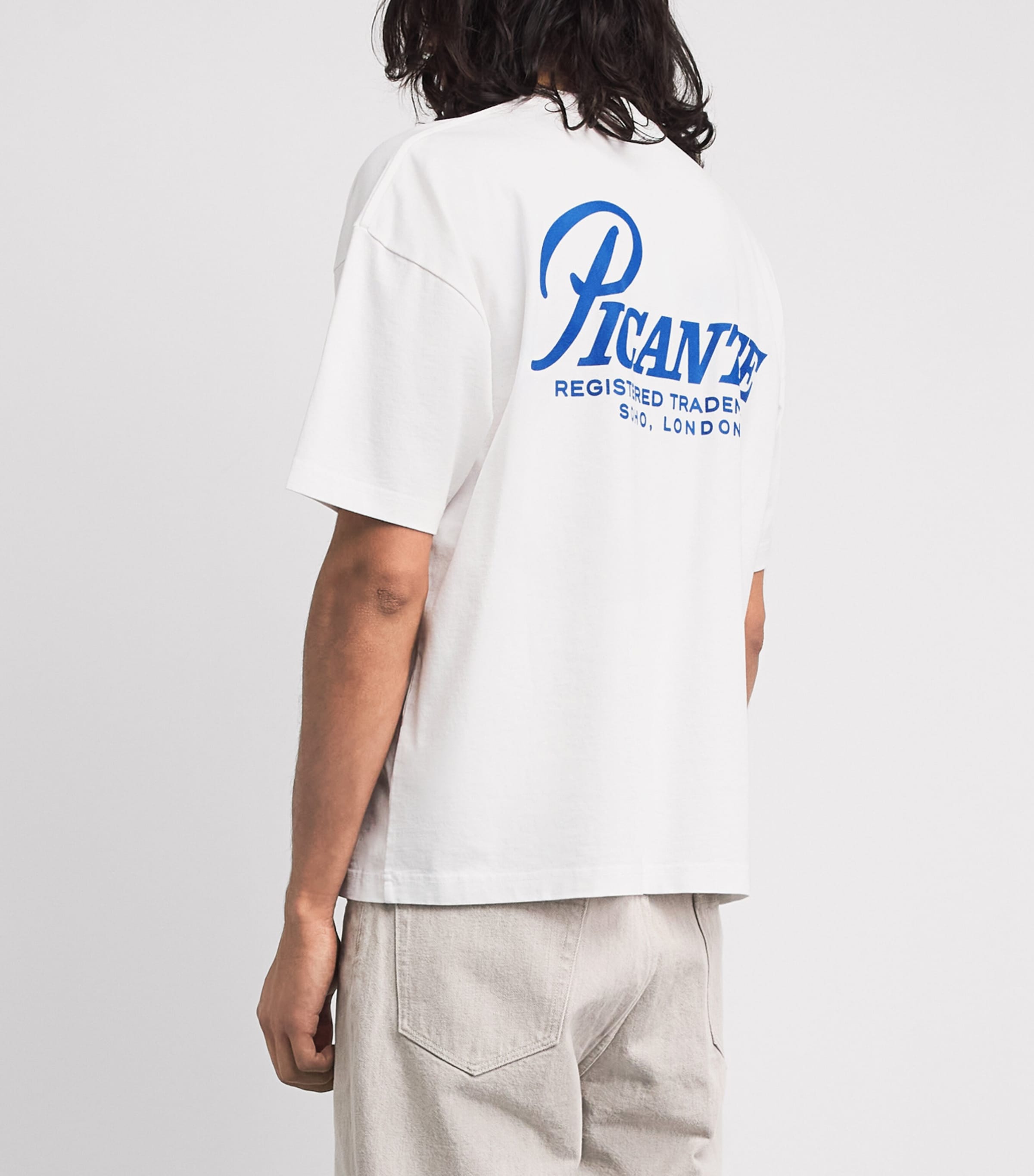 PICANTE Mens Organic Cotton Record T-Shirt White Image 5