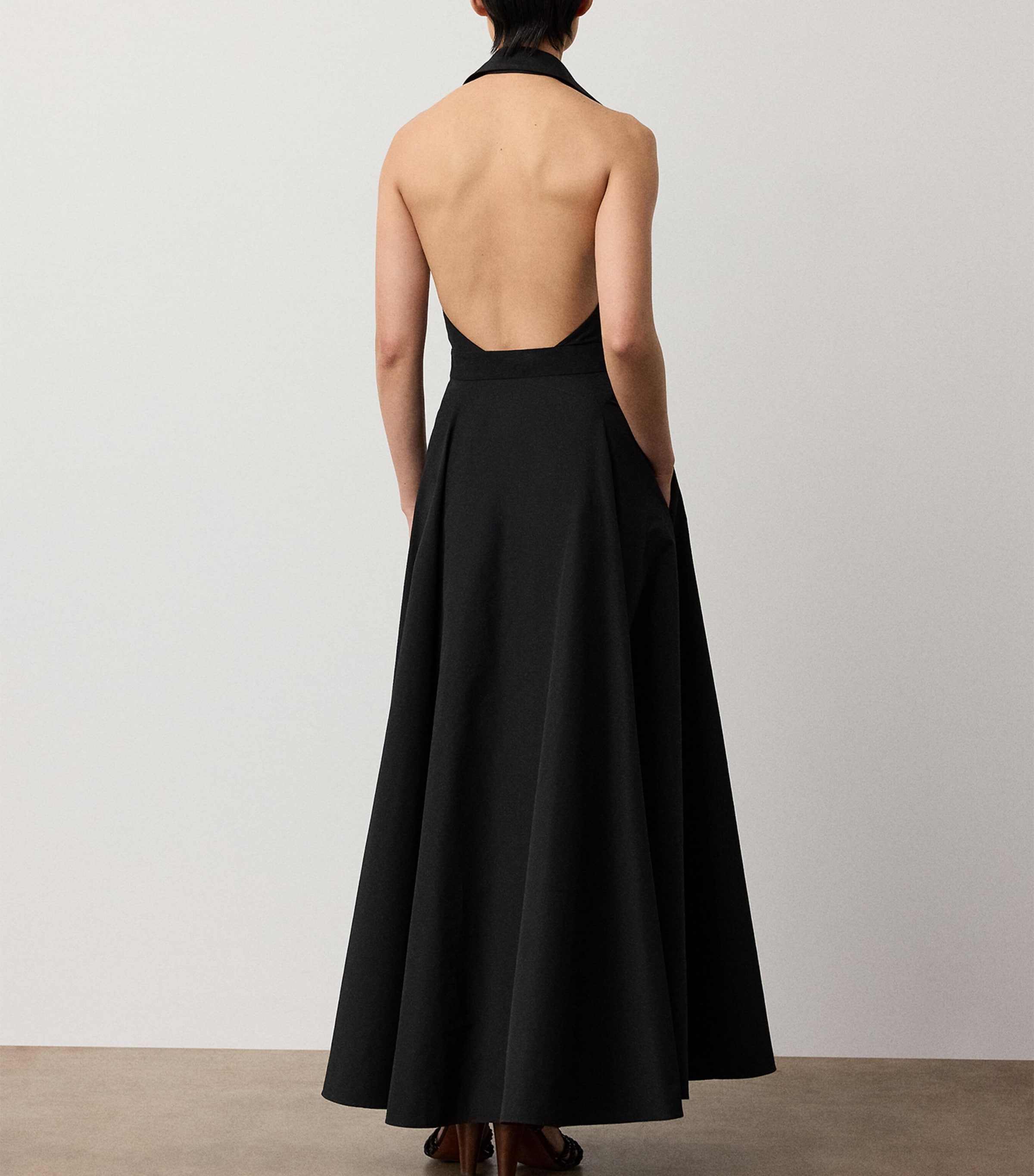 Ralph Lauren Collection Womens Cotton-Blend Poplin Eldred Maxi Dress Black Image 4