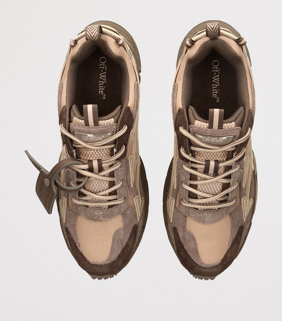 Off-White Suede Be Right Back Sneakers Mid Brown Image 4