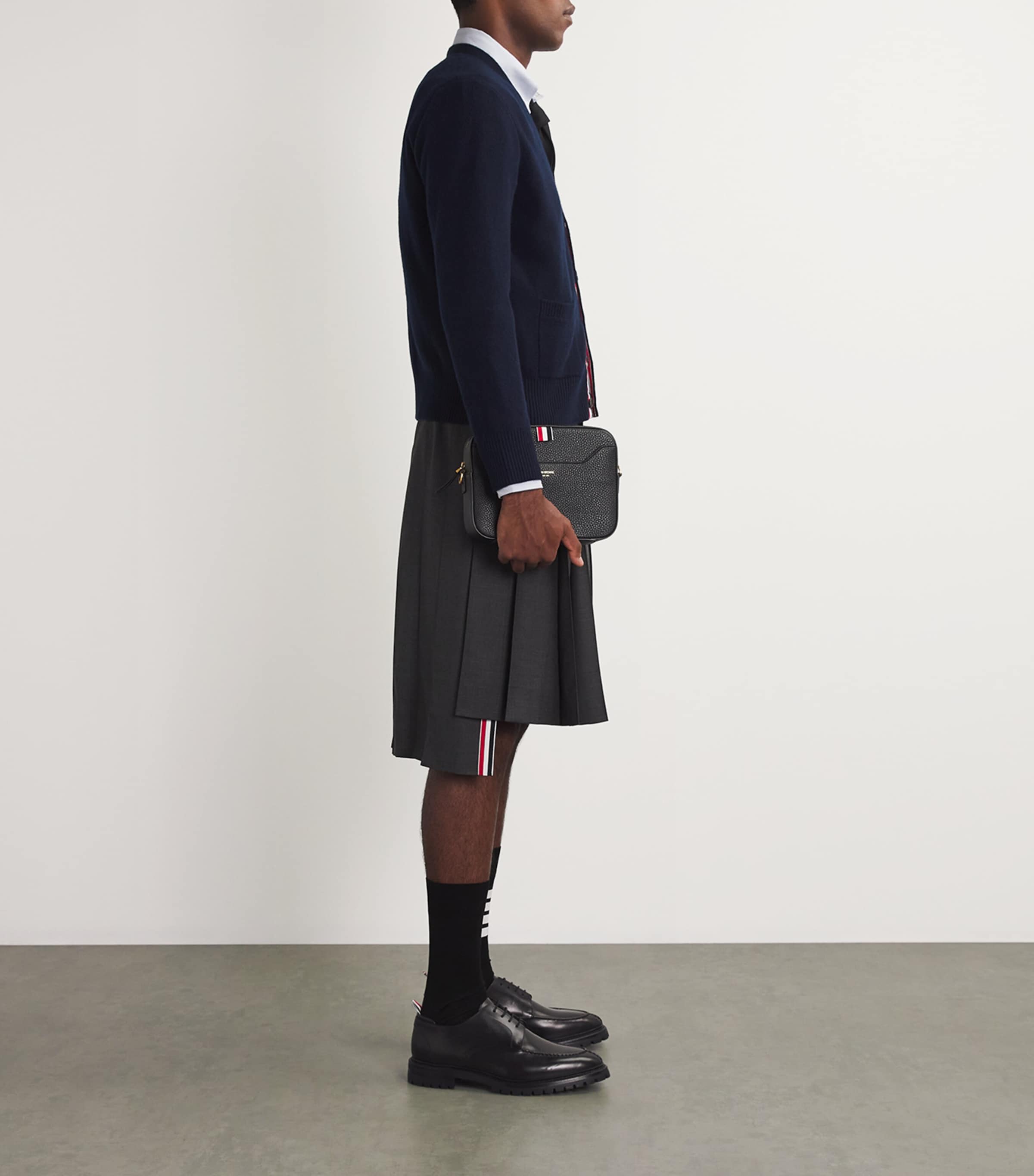 Leather Commmando Derby Shoes BLACK Image 6