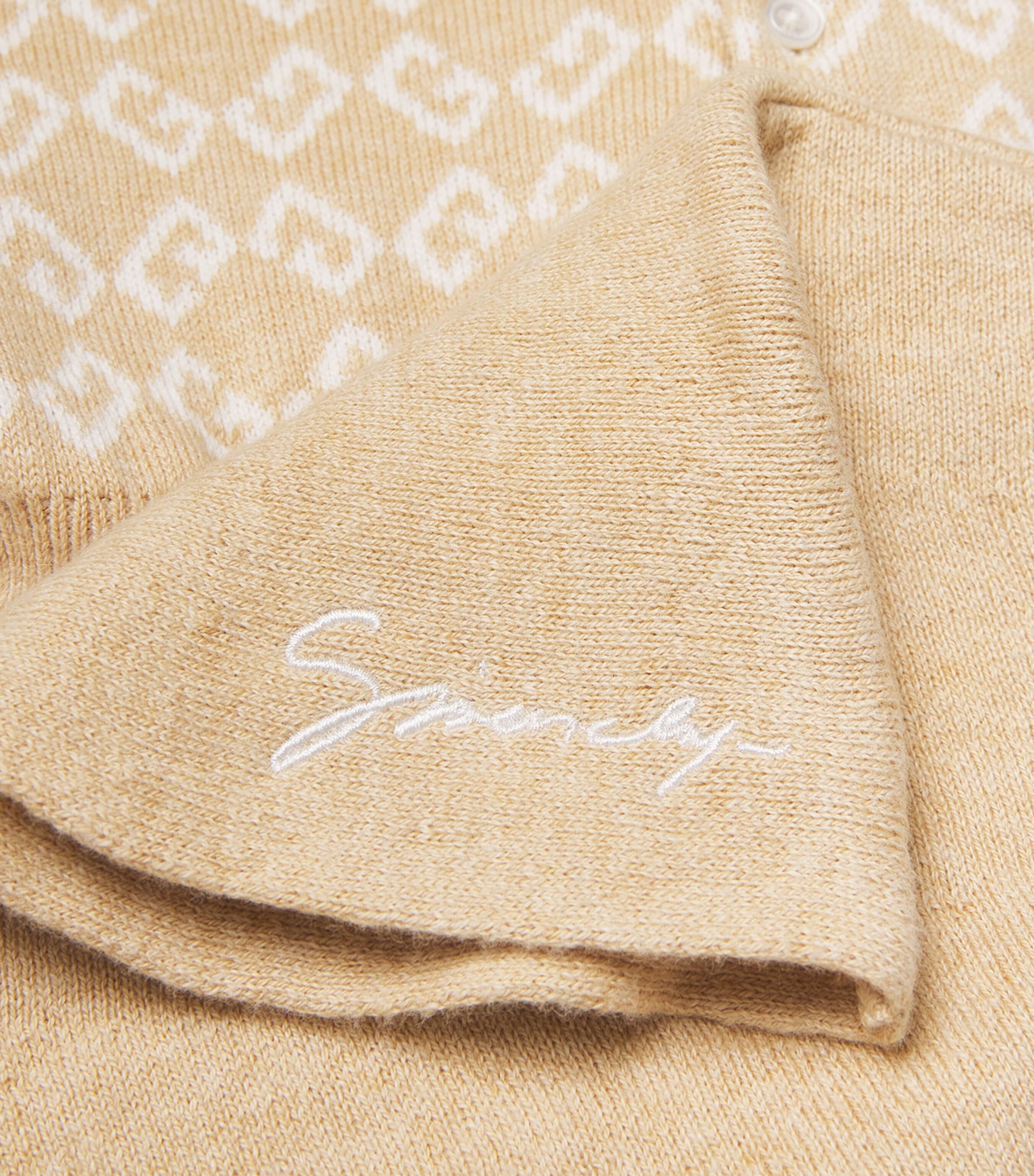 Cotton-Cashmere Monogram Dress (6 Months-3 Years) SAND Image 3