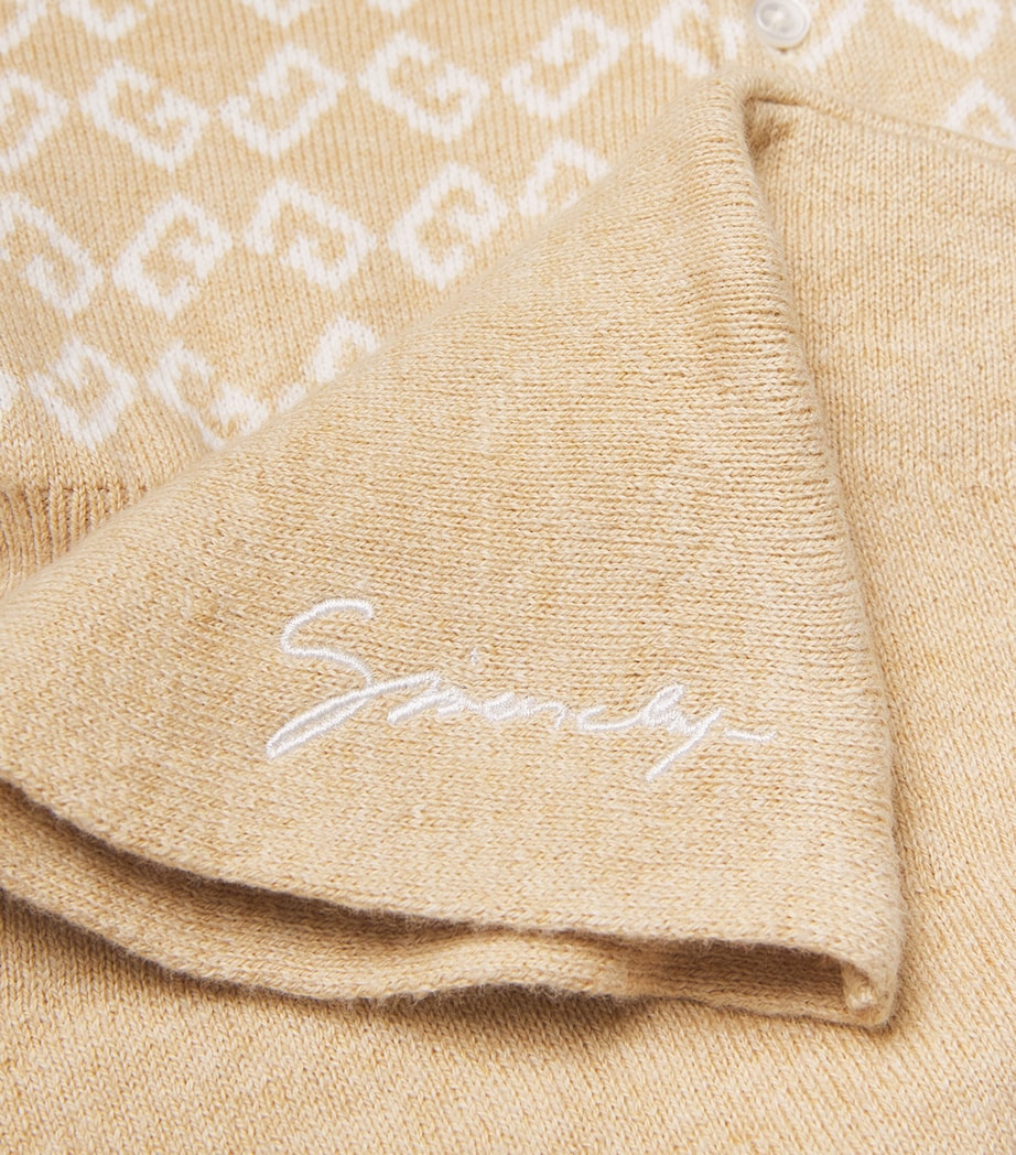 Cotton-Cashmere Monogram Dress (6 Months-3 Years) SAND Image 3