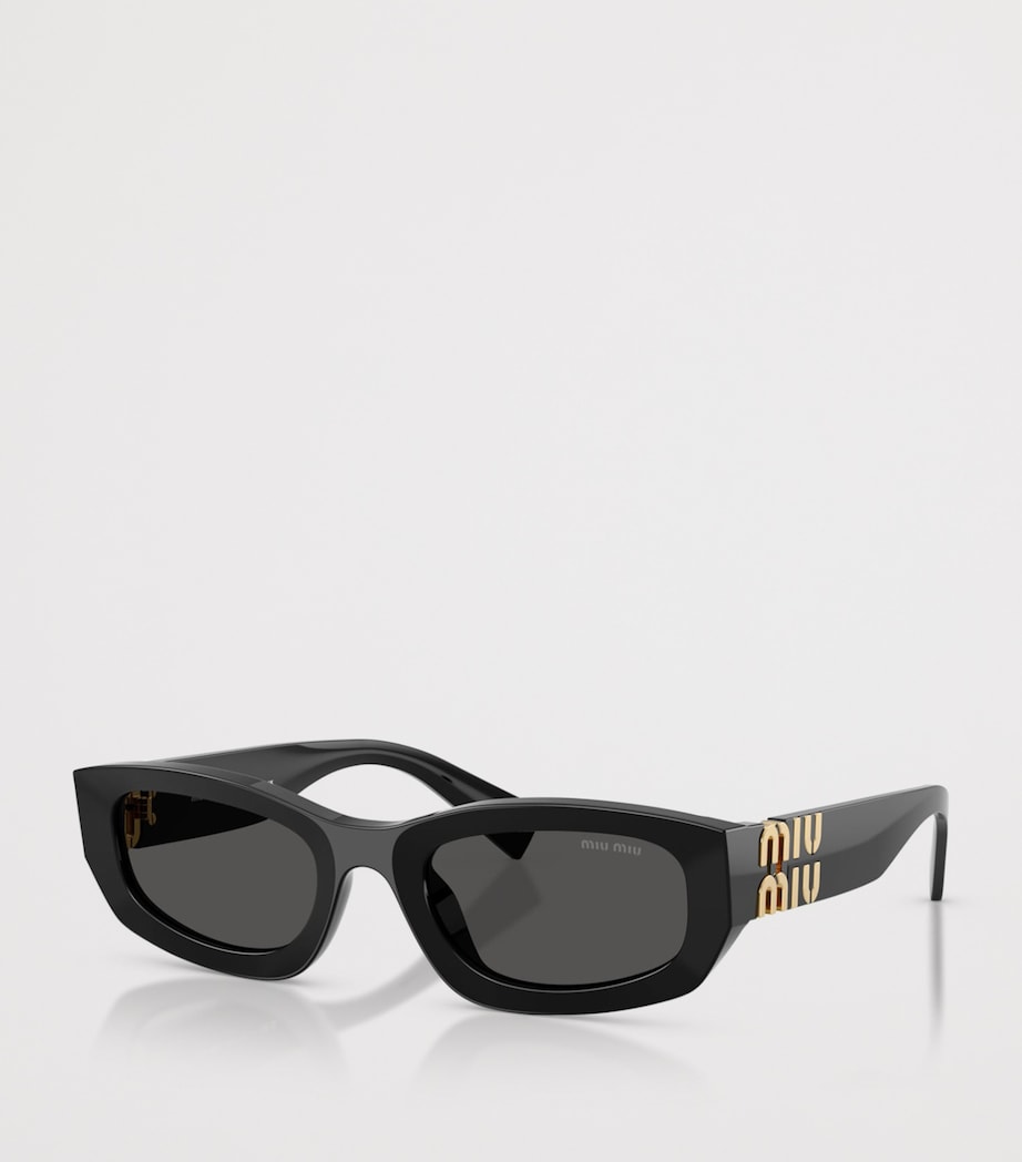 Miu Miu Irregular Rectangle Sunglasses Black Image 2