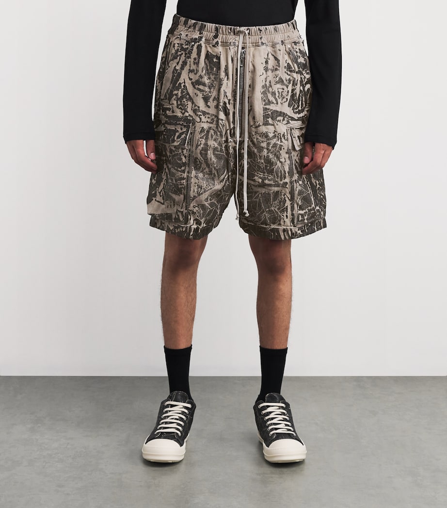 Cotton Rubberised Cargobela Shorts BLACK WASHED FOIL/59 Image 3