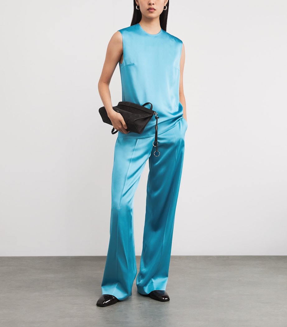 Satin Sleeveless Blouse 4130 STEEL BLUE Image 2