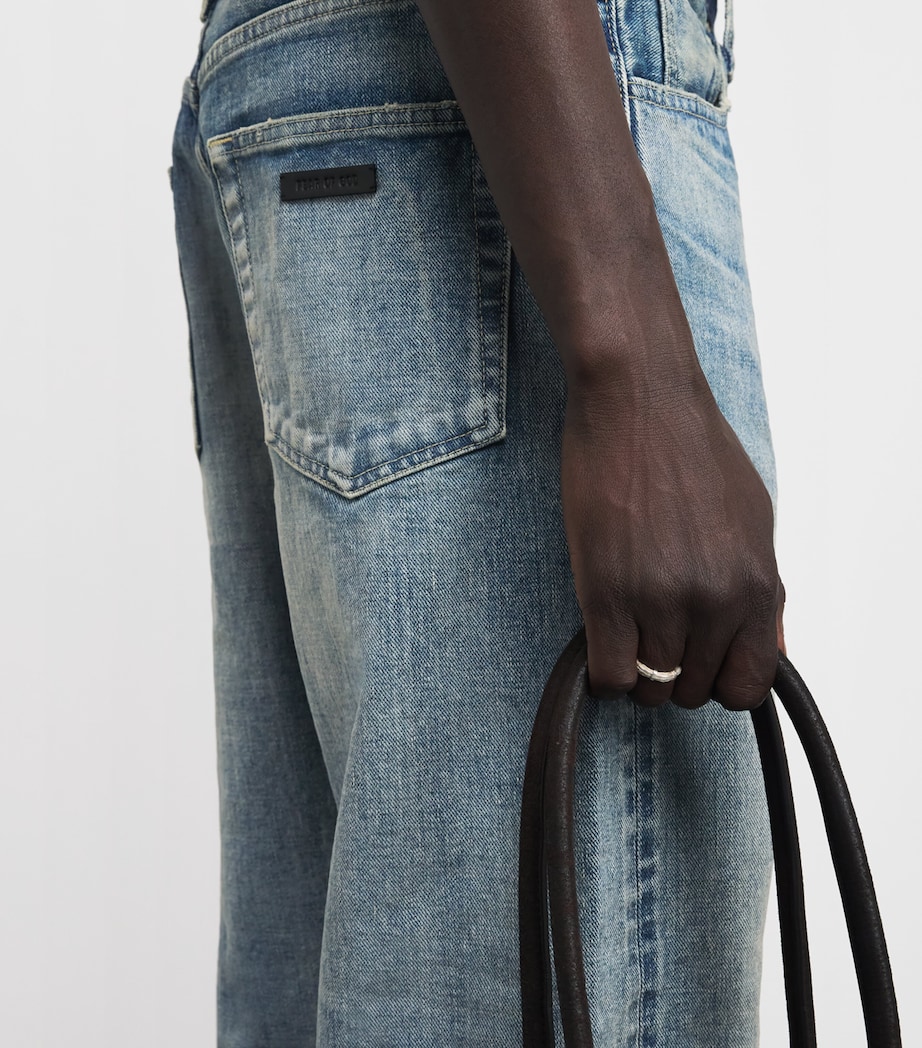 Fear Of God Mens Faded Straight Jeans Vintage Indigo Image 3
