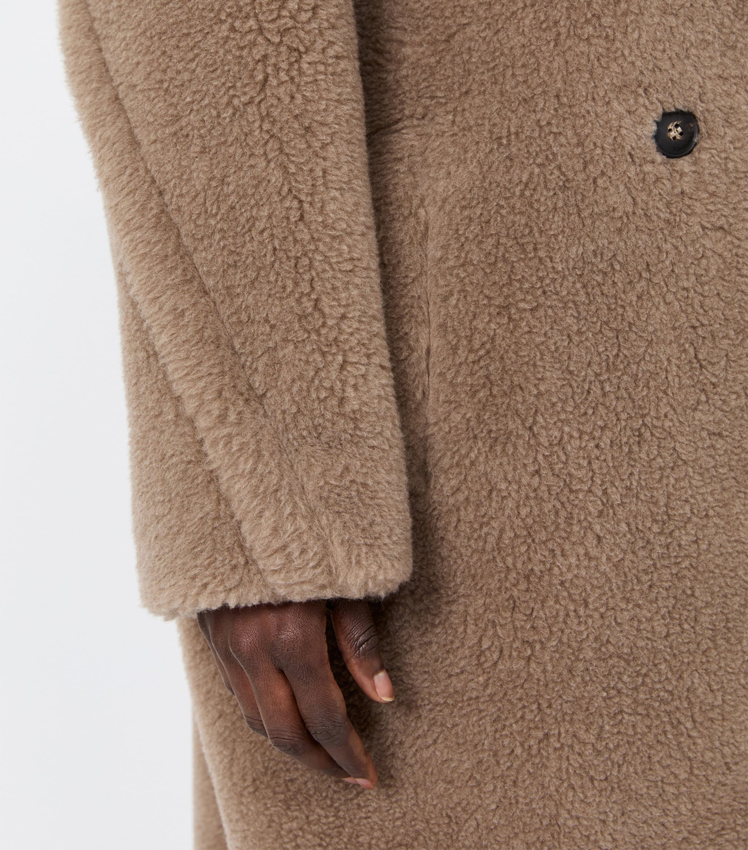Max Mara Womens Cashmere-Silk Teddy Coat Sand Image 6