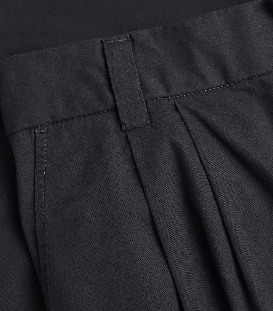 AGOLDE Mens Cotton Pleated Slater Trousers Reservoir Dk Charcol Image 5