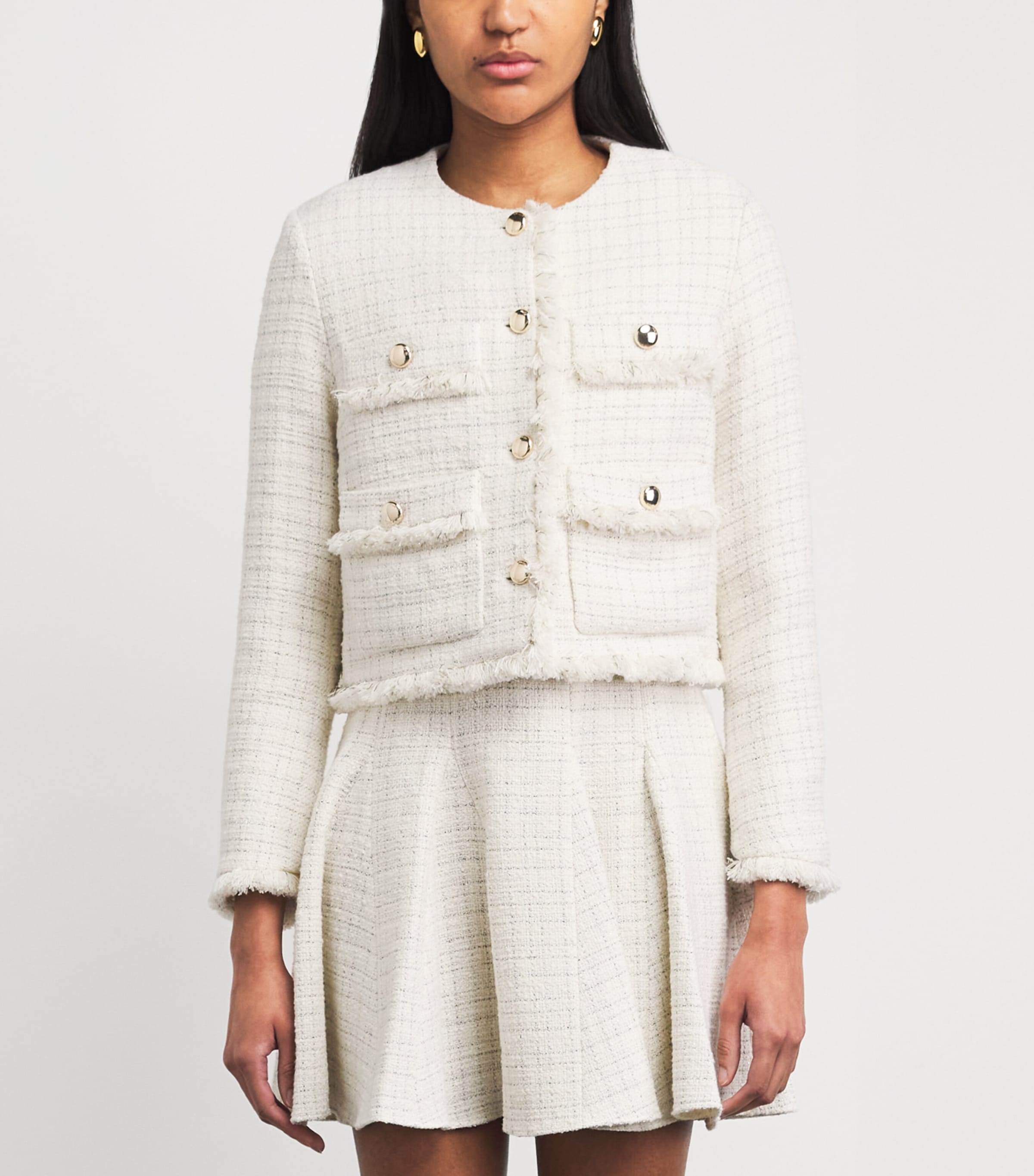 Tweed Cropped Jacket ECRU Image 4