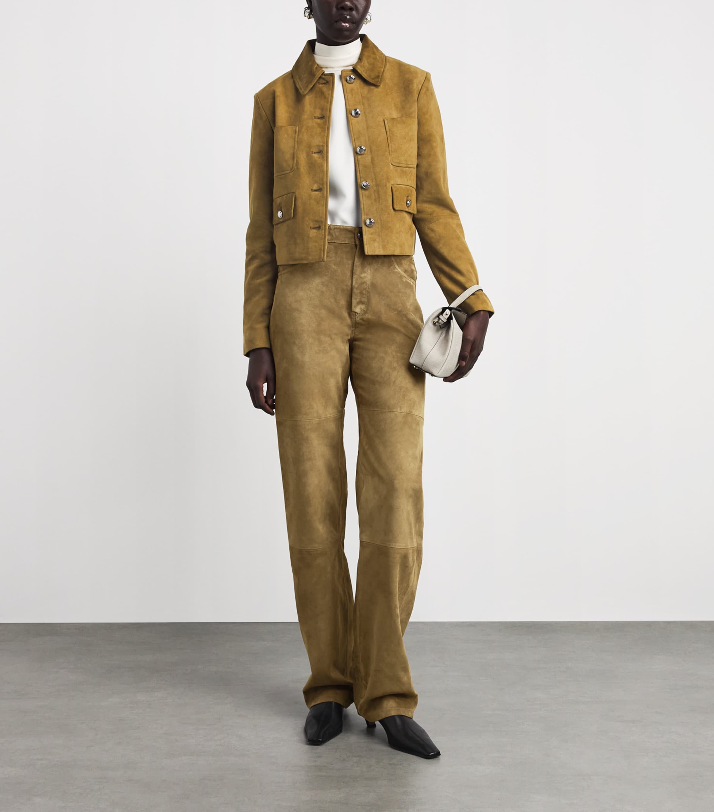 Altuzarra Womens Suede Astley Jacket Breen Image 2
