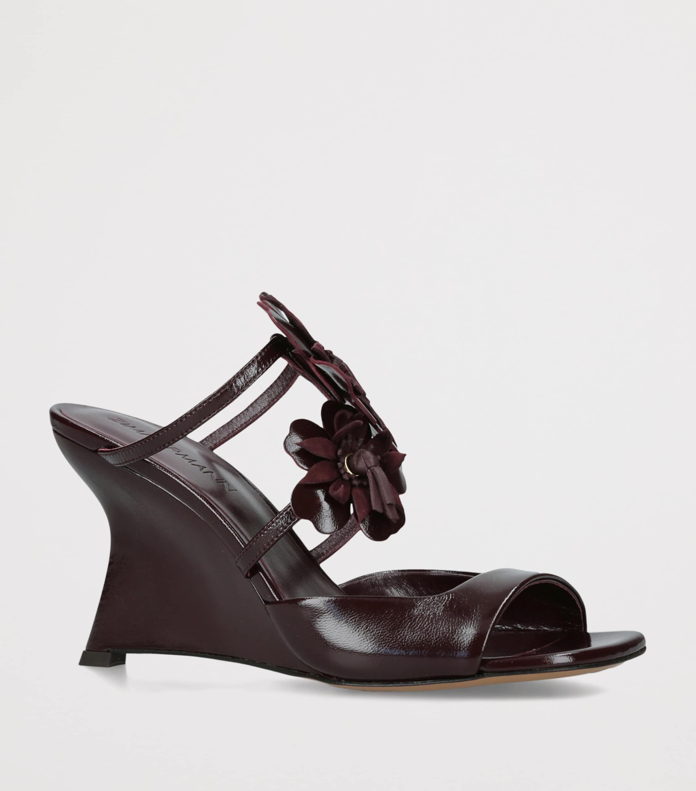 Zimmermann Suede Belara Wedge Sandals 85 Wine Image 2