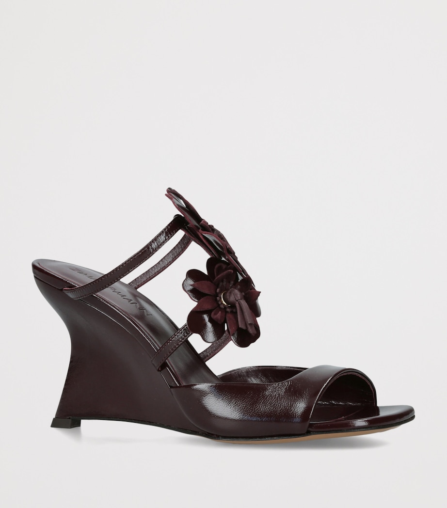 Zimmermann Suede Belara Wedge Sandals 85 Wine Image 2