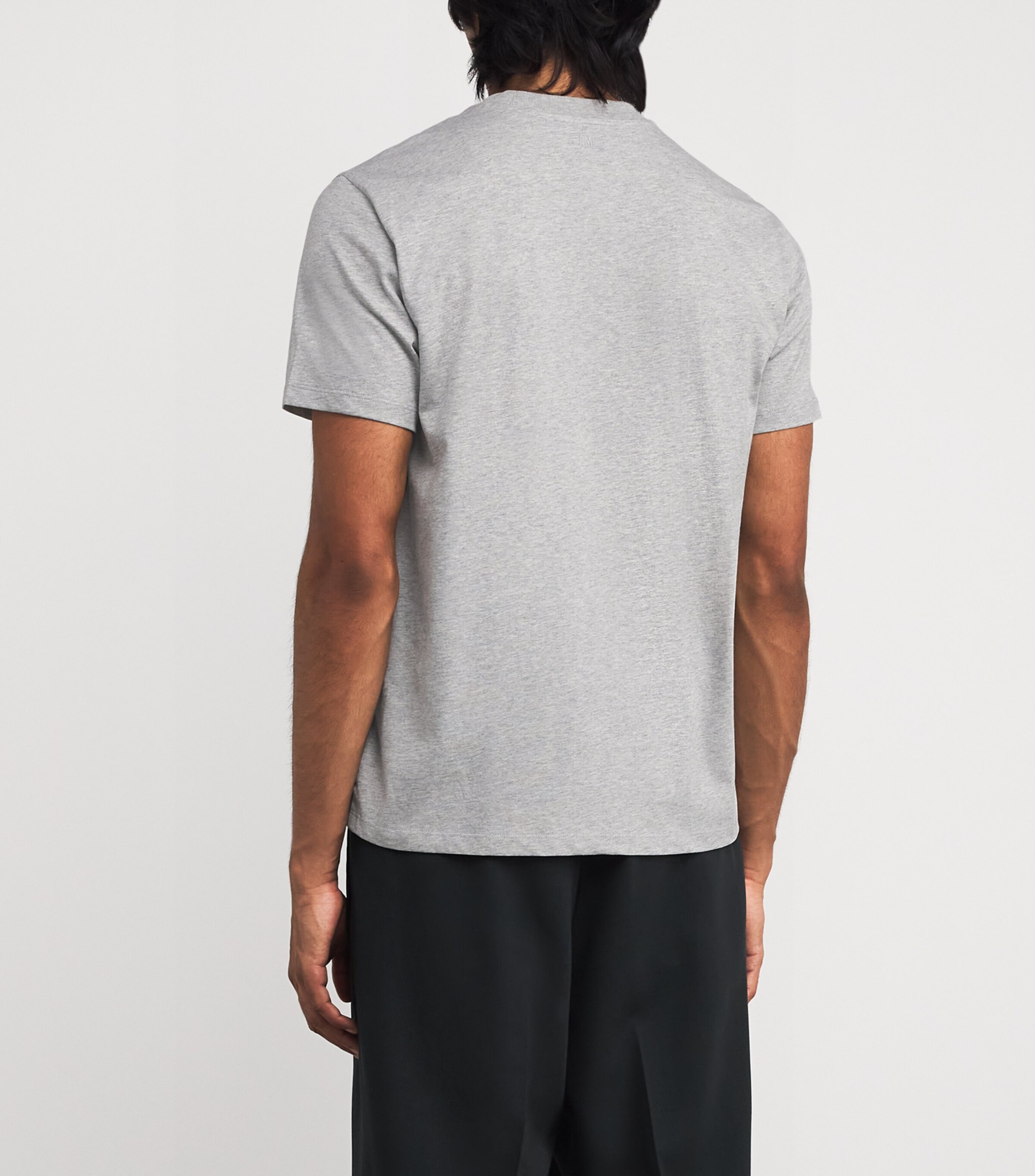 Cotton Embroidered Ami De Coeur T-Shirt 0951 - GRIS CENDRE CHINE Image 4