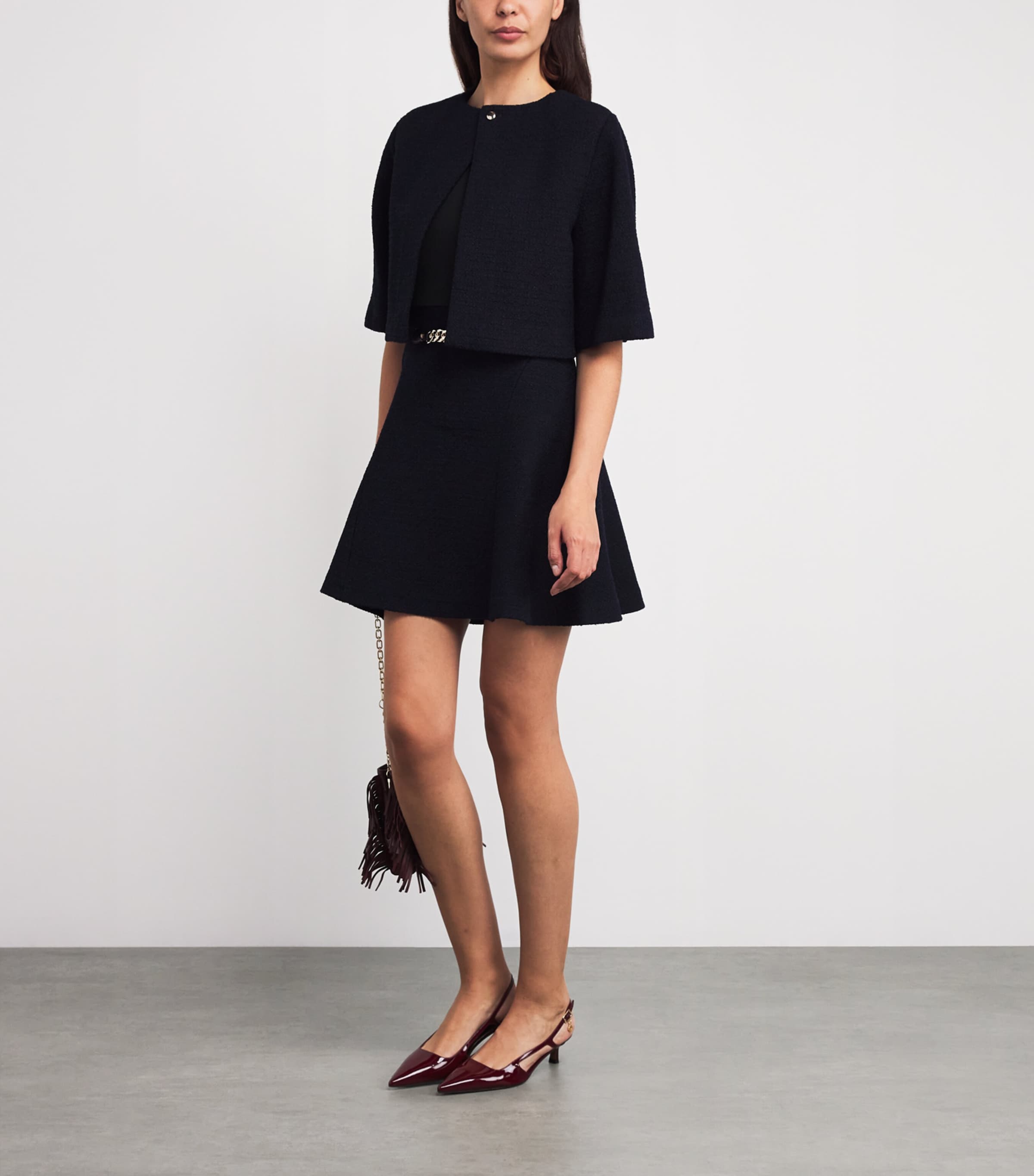 Tweed 2-In-1 Mini Dress NAVY Image 2