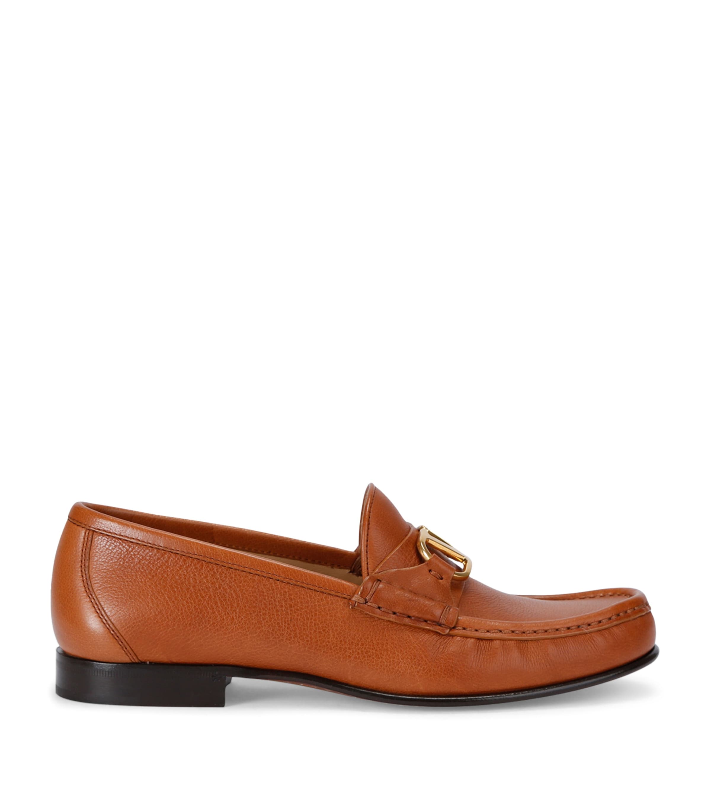 Leather VLogo Loafers MID BROWN Image 1
