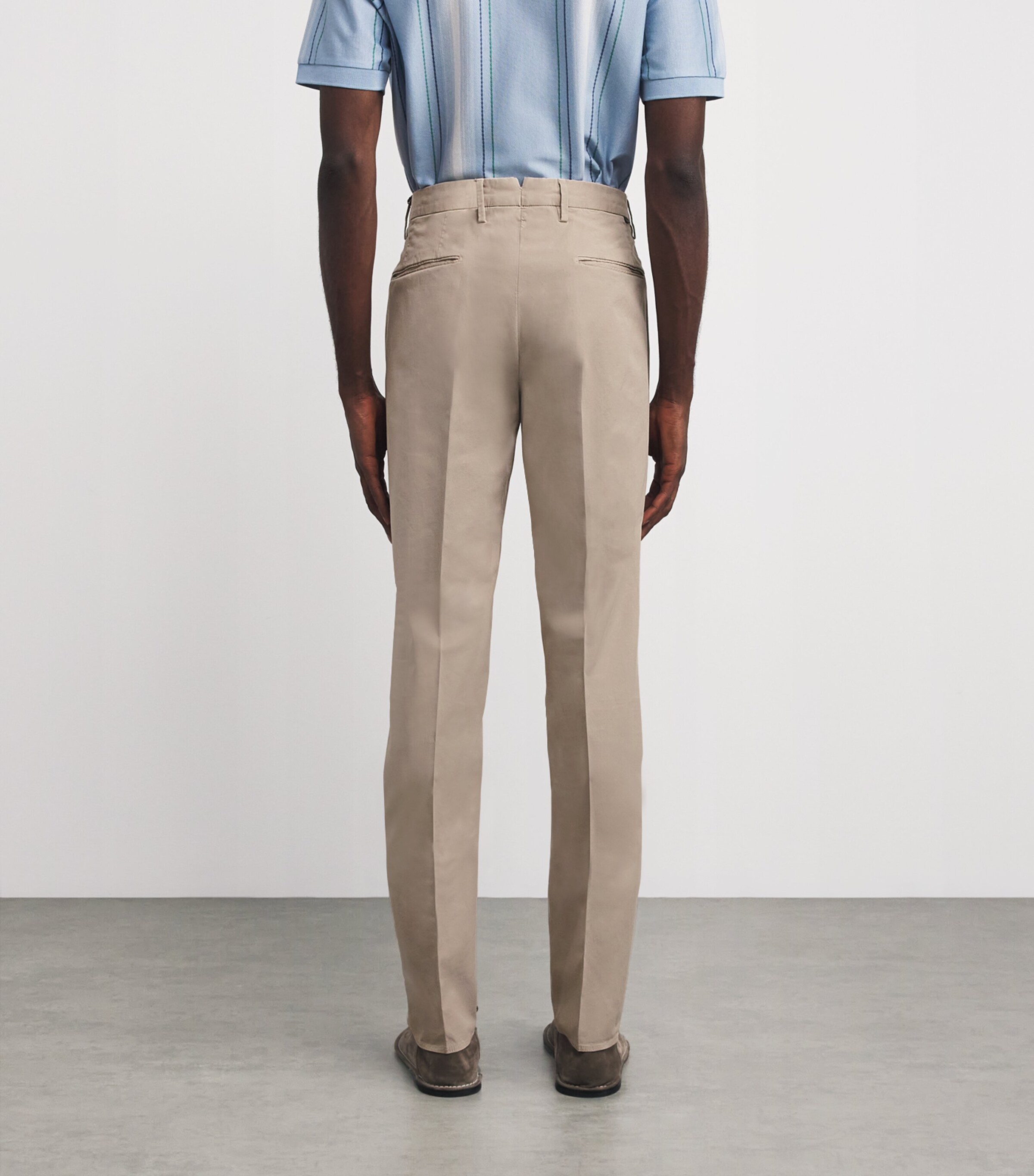 slowear Mens Cotton Royal Batavia Slim Chinos Beige Chiaro Image 4