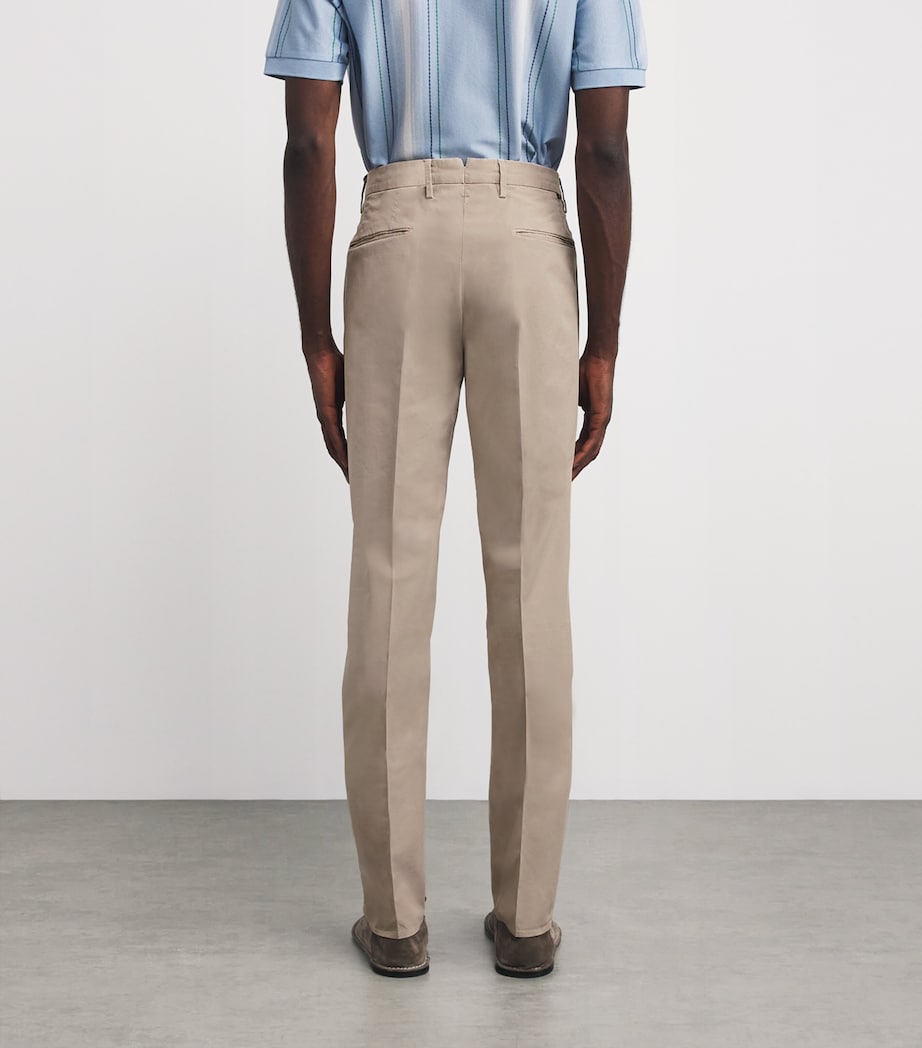slowear Mens Cotton Royal Batavia Slim Chinos Beige Chiaro Image 4