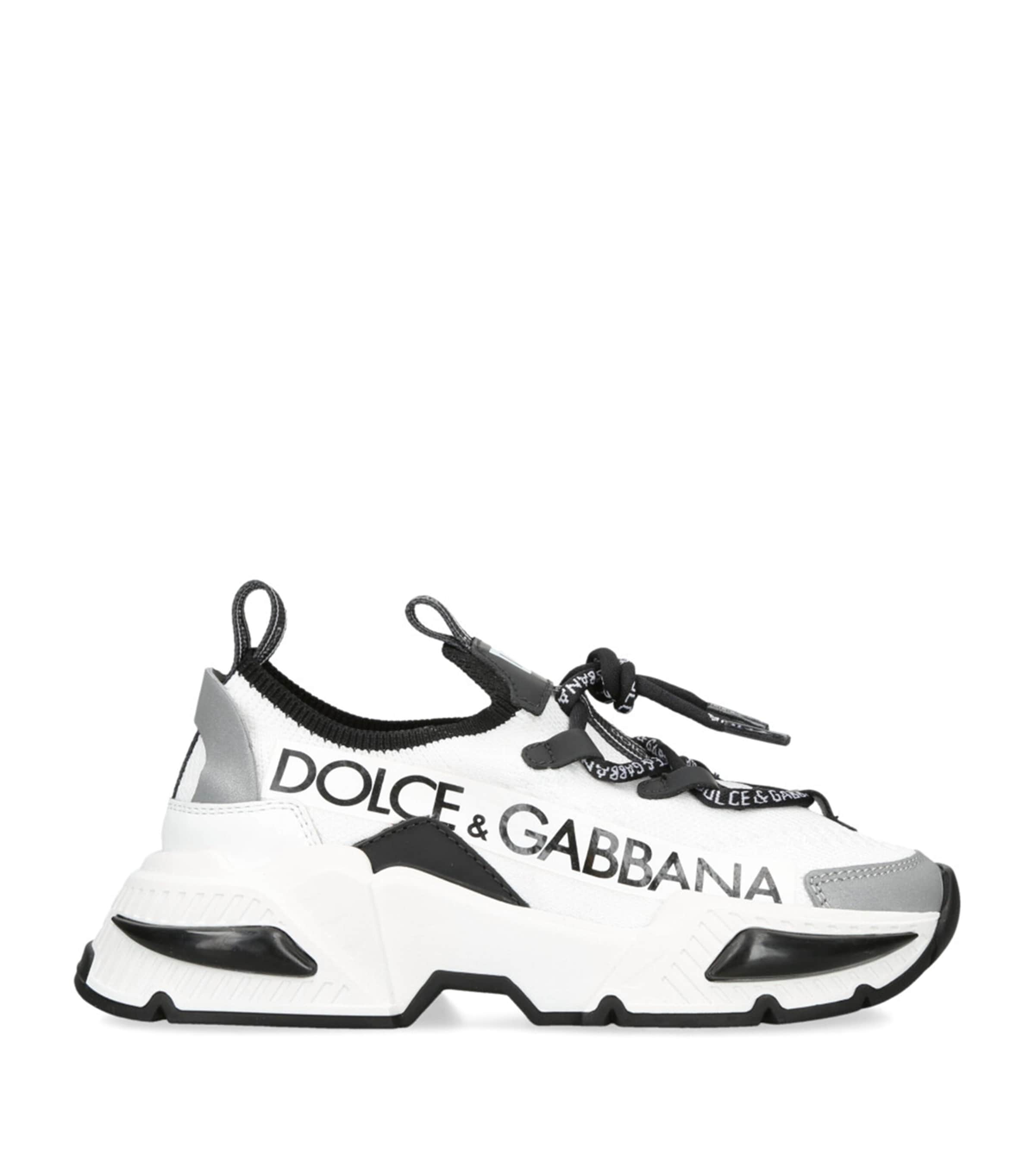 Dolce & Gabbana Airmaster Leather-trimmed Sneakers In White