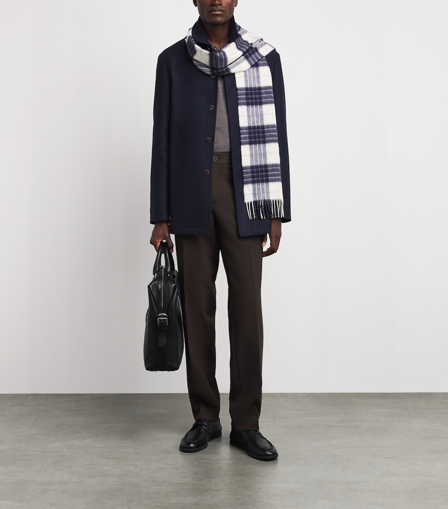 Colombo Mens Wool Car Coat Dark Blue Image 2