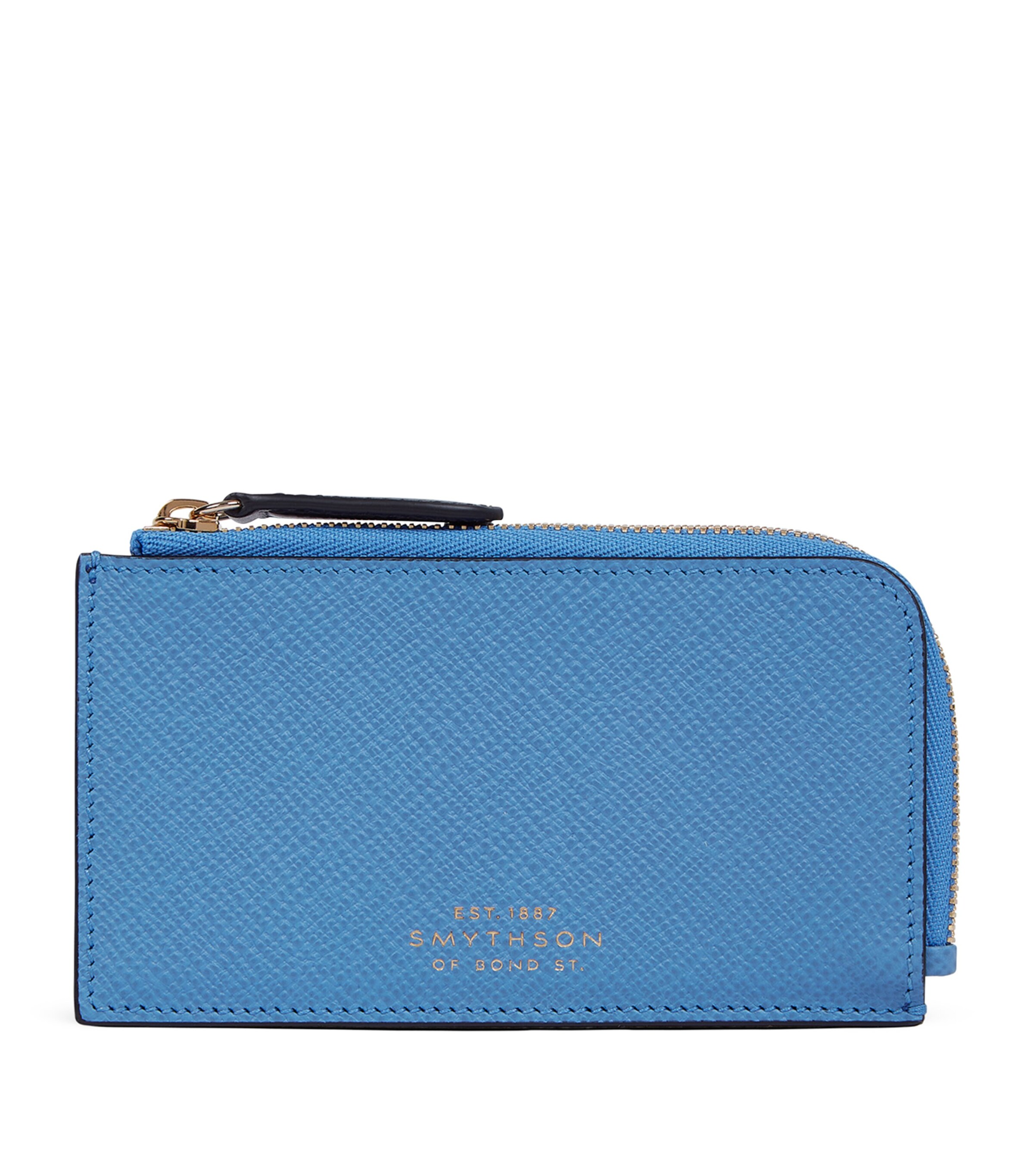 Smythson Leather 4-Card Coin Purse Nile Blue Image 3