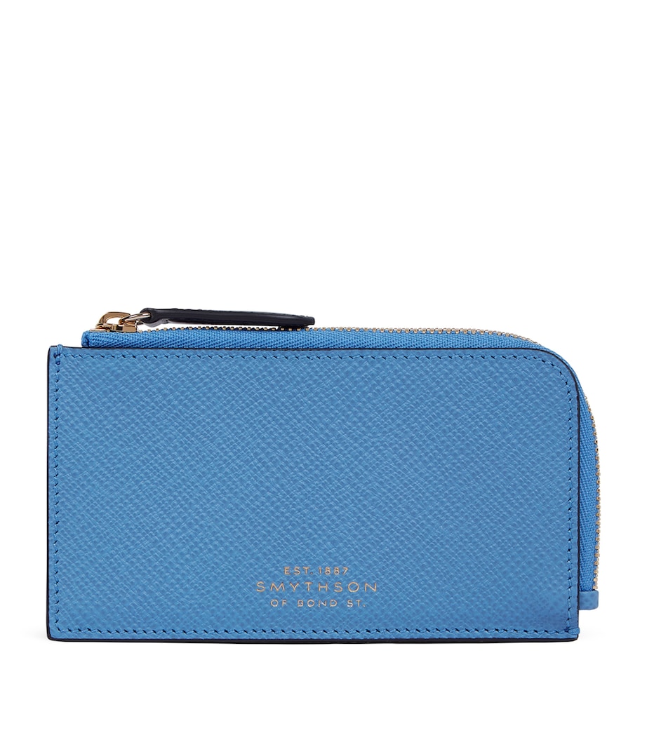 Smythson Leather 4-Card Coin Purse Nile Blue Image 3