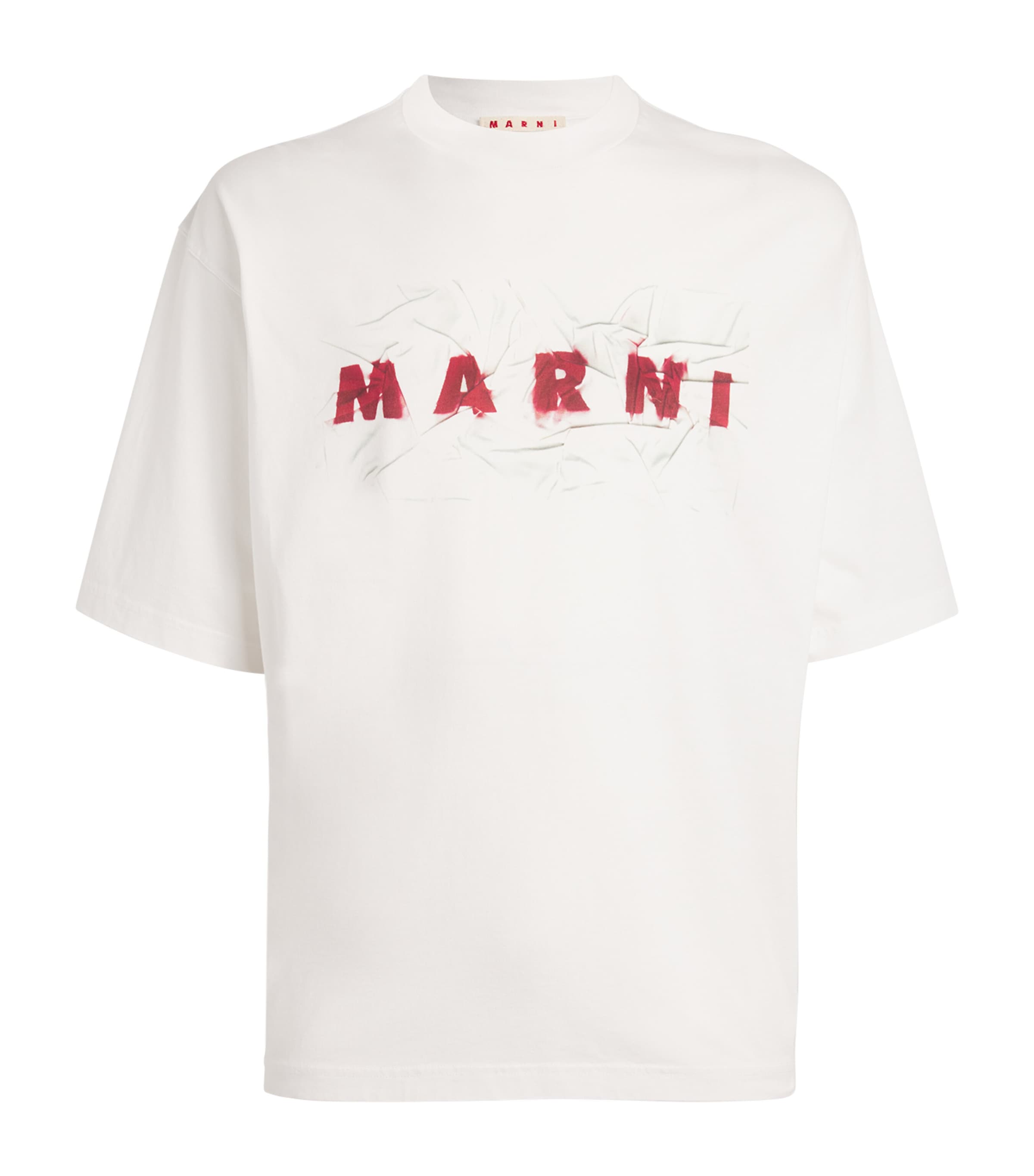 Shop Marni Logo Print T-shirt In White