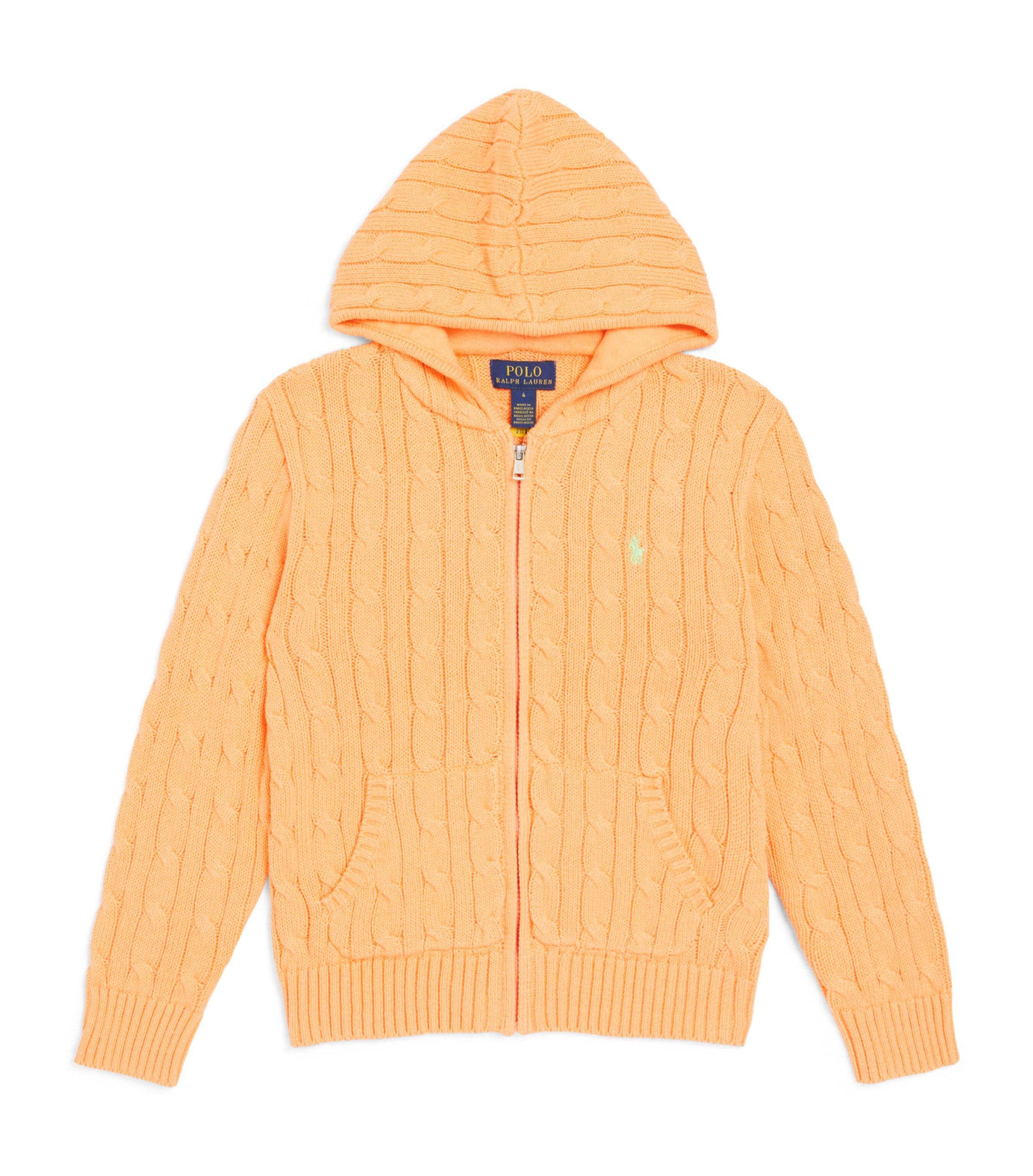 Ralph Lauren Kids Cotton Cable-Knit Hoodie (2-7 Years) Red Image 1