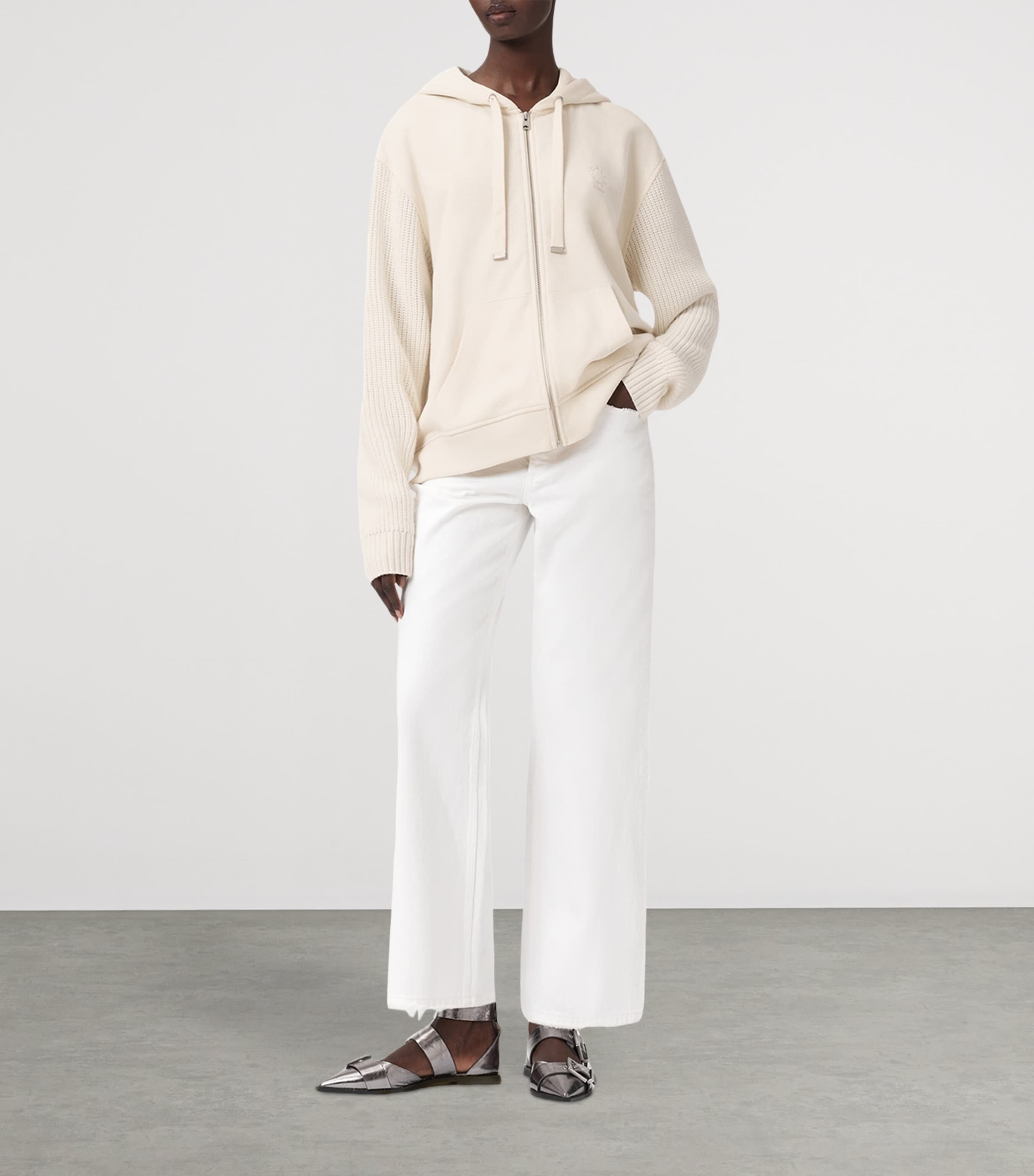 Amphie Knit Hoodie TOFU WHITE Image 2