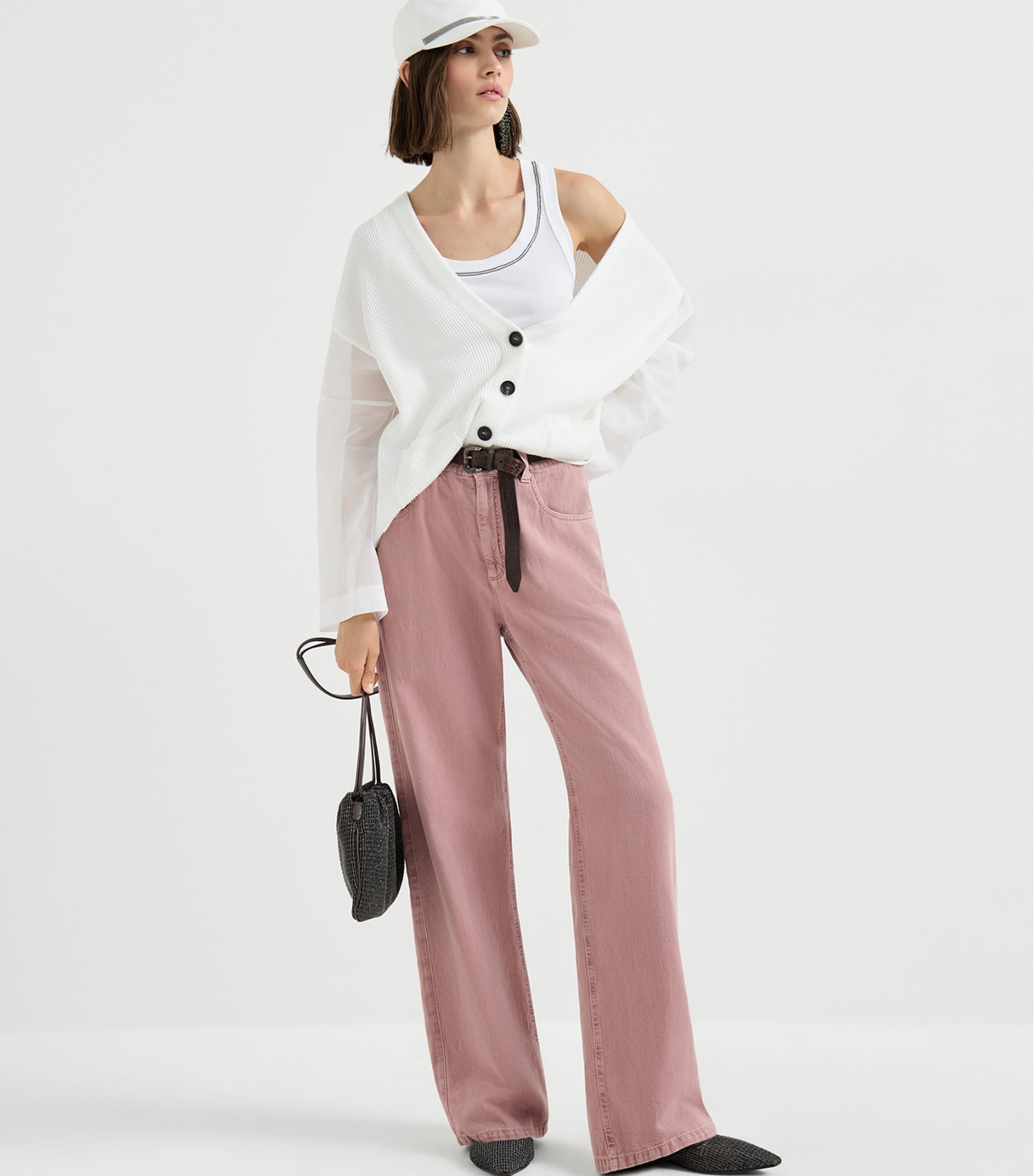 Brunello Cucinelli Womens Cotton Organza-Sleeve Cardigan Image 5