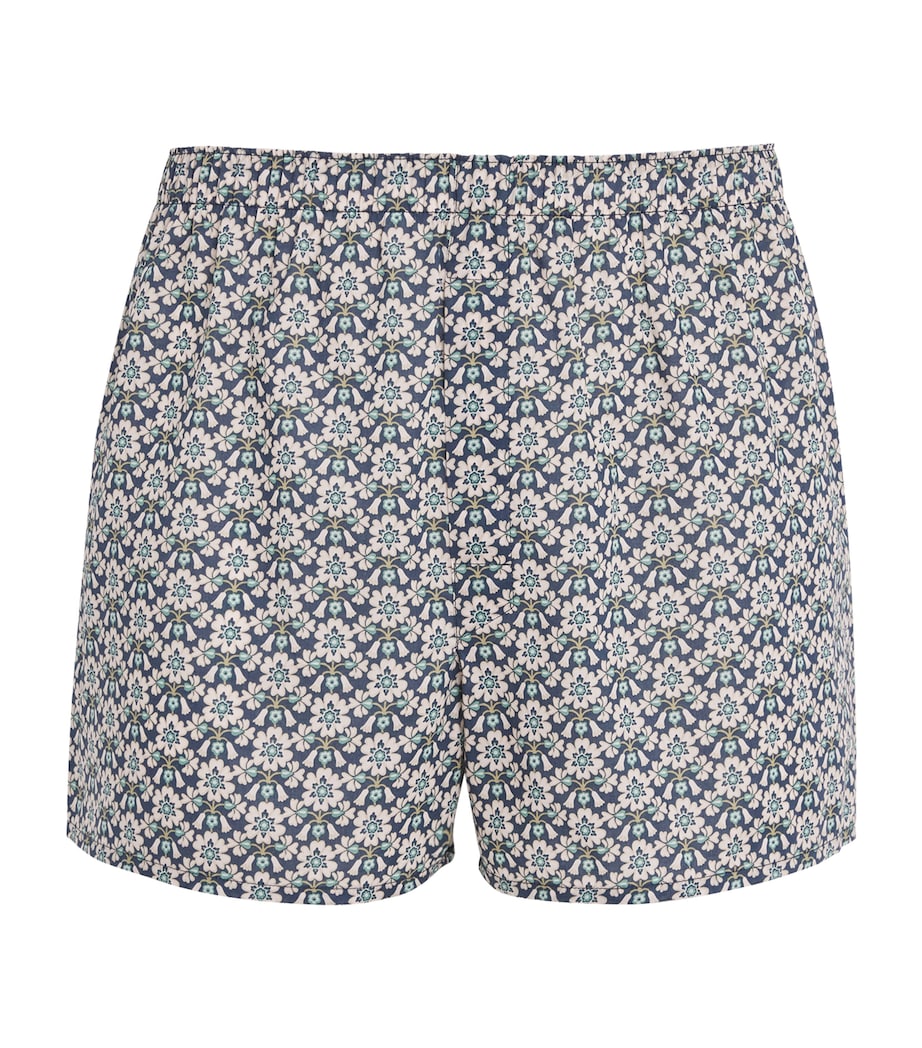 Cotton Tropical Floral Boxer Shorts BUWK-TROP NAV FLORAL Image 1