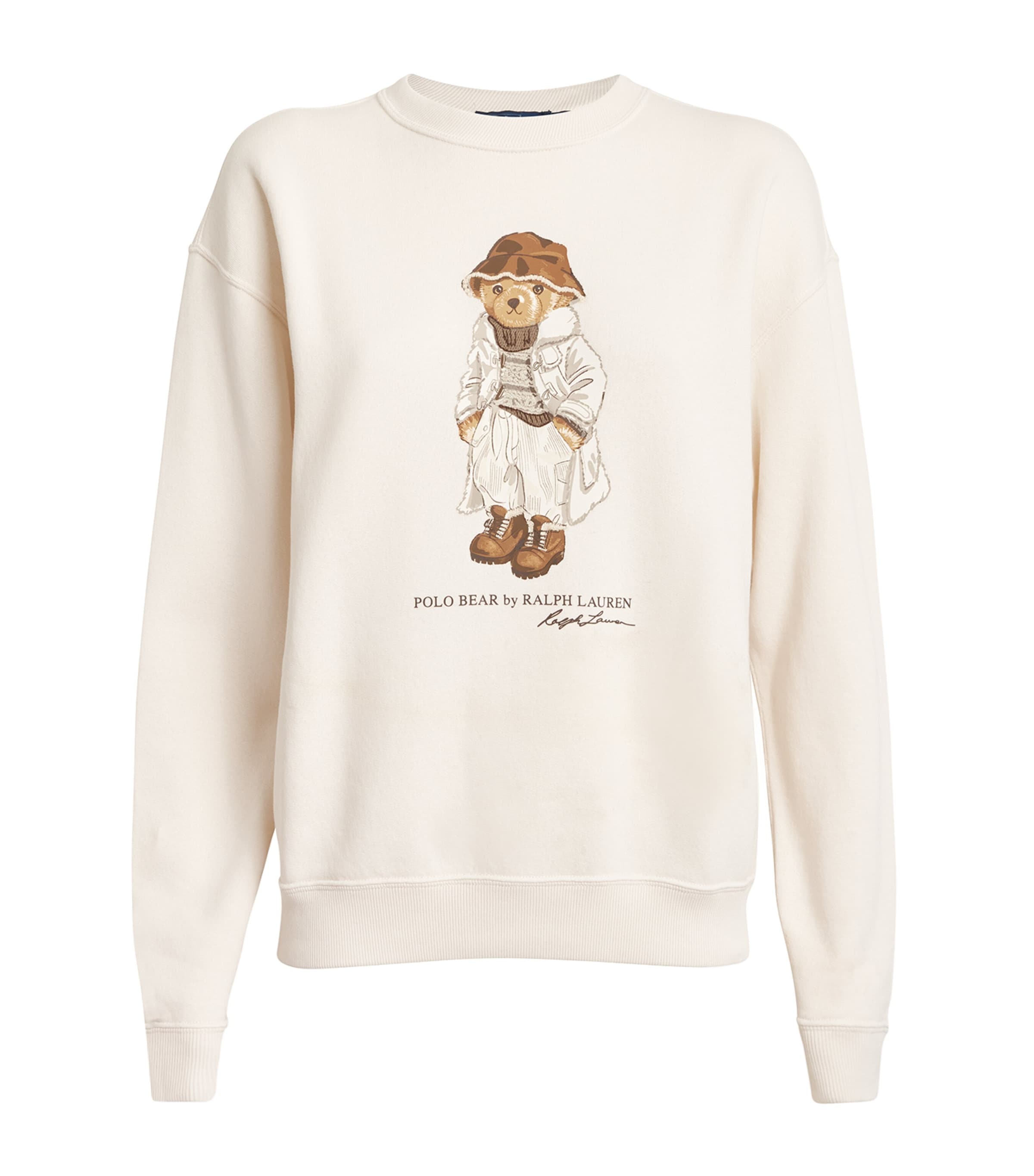 Polo Ralph Lauren Fleece Polo Bear Sweatshirt In Ivory