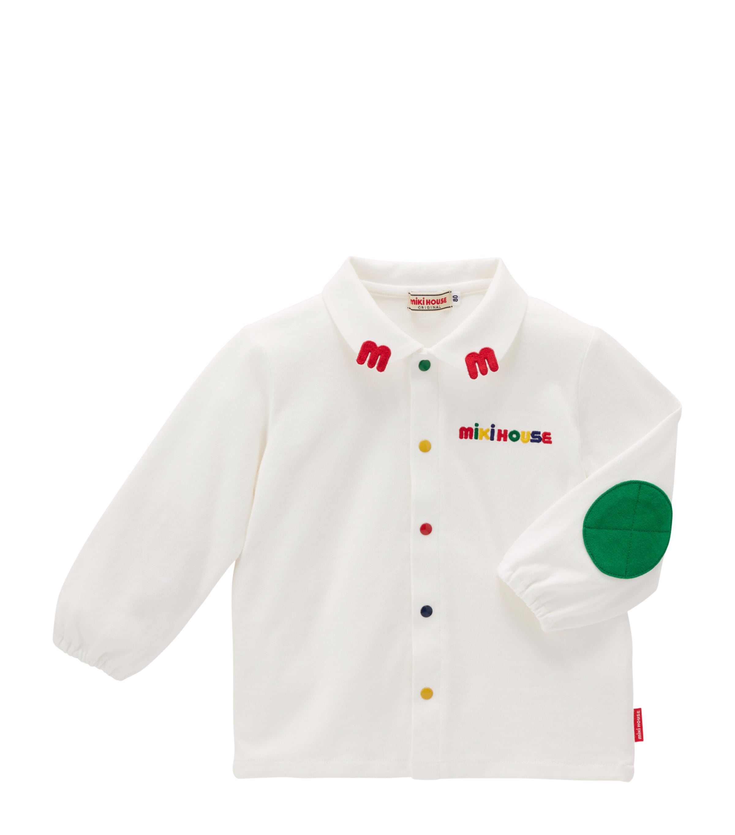 Miki House Cotton Appliqué Shirt In White