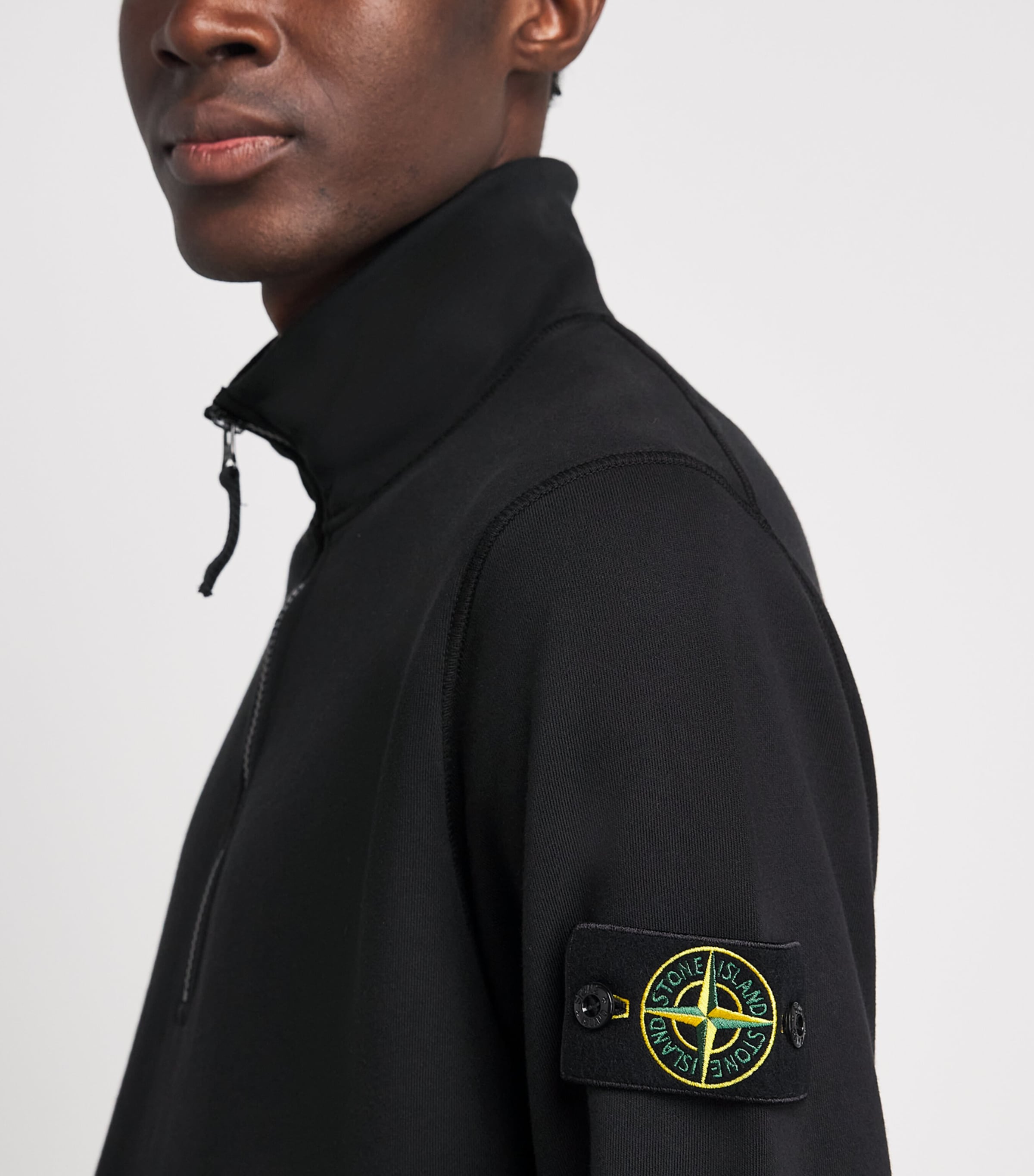 Stone Island Mens Cotton Half-Zip Sweatshirt Image 3
